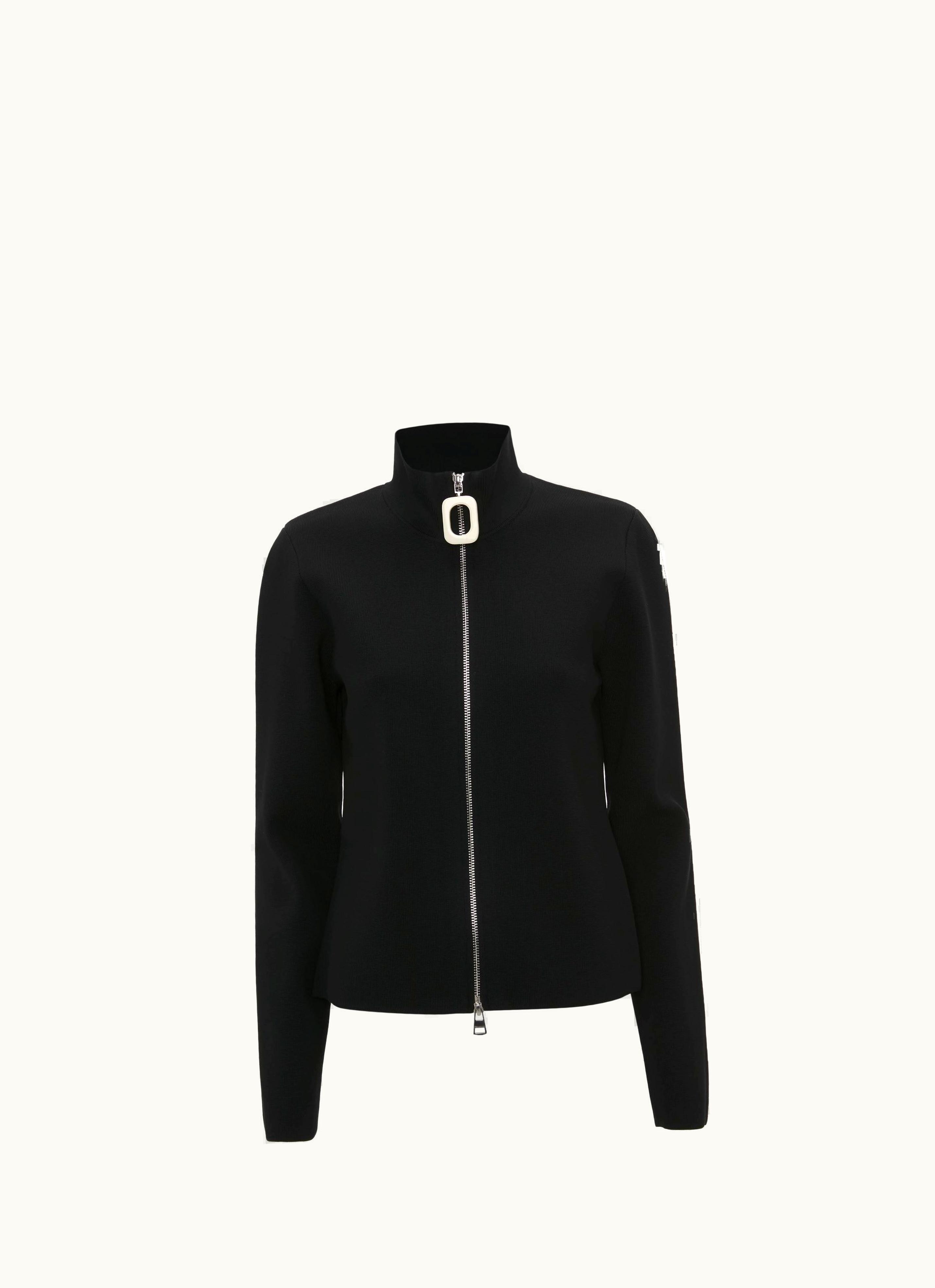 JW Anderson JW Anderson Fitted Zip Up Cardigan In Black