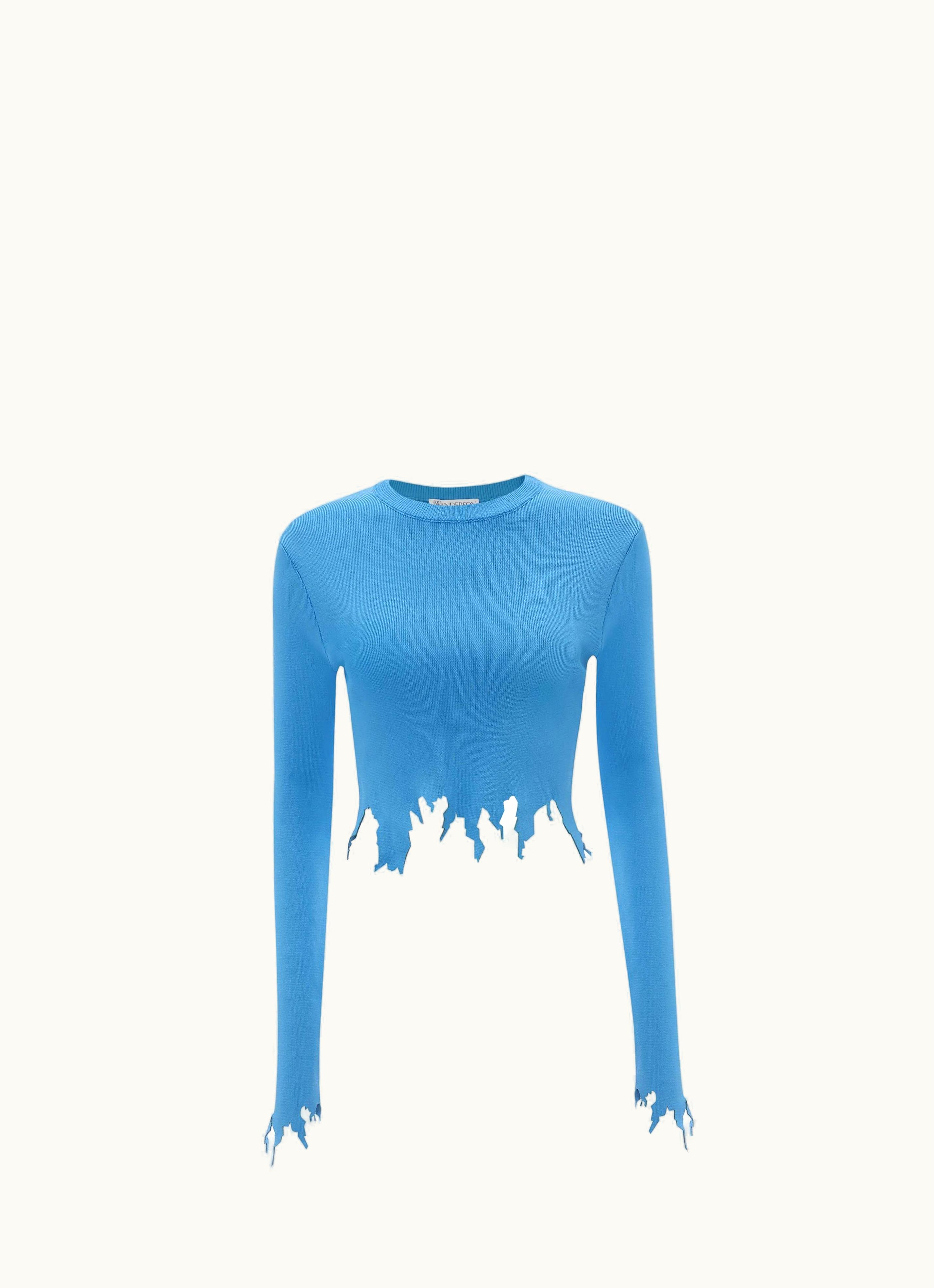 JW Anderson JW Anderson Lasercut Long Sleeve Top In Blue