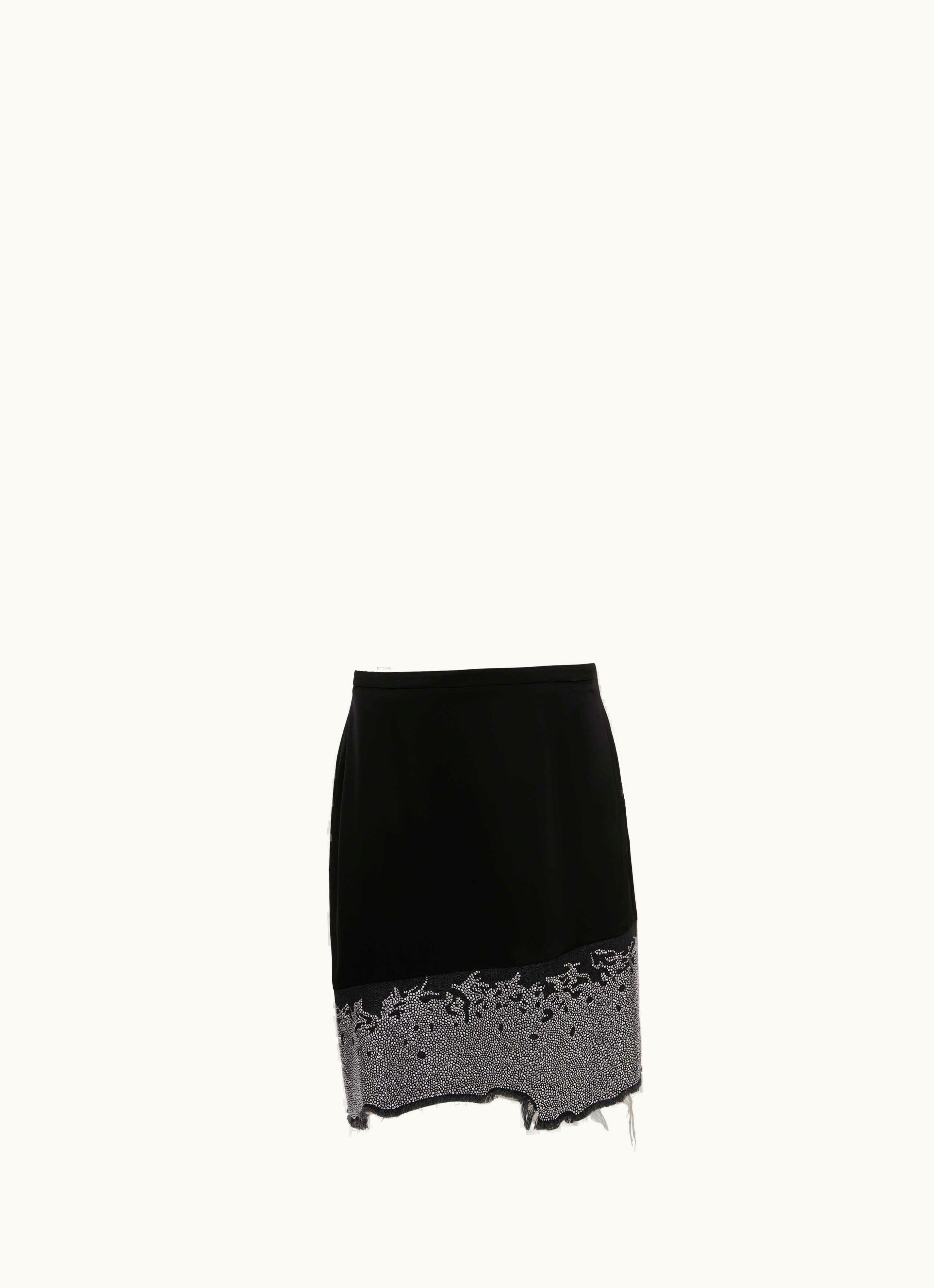 JW Anderson JW Anderson Distressed Glitter Hem Skirt In Black