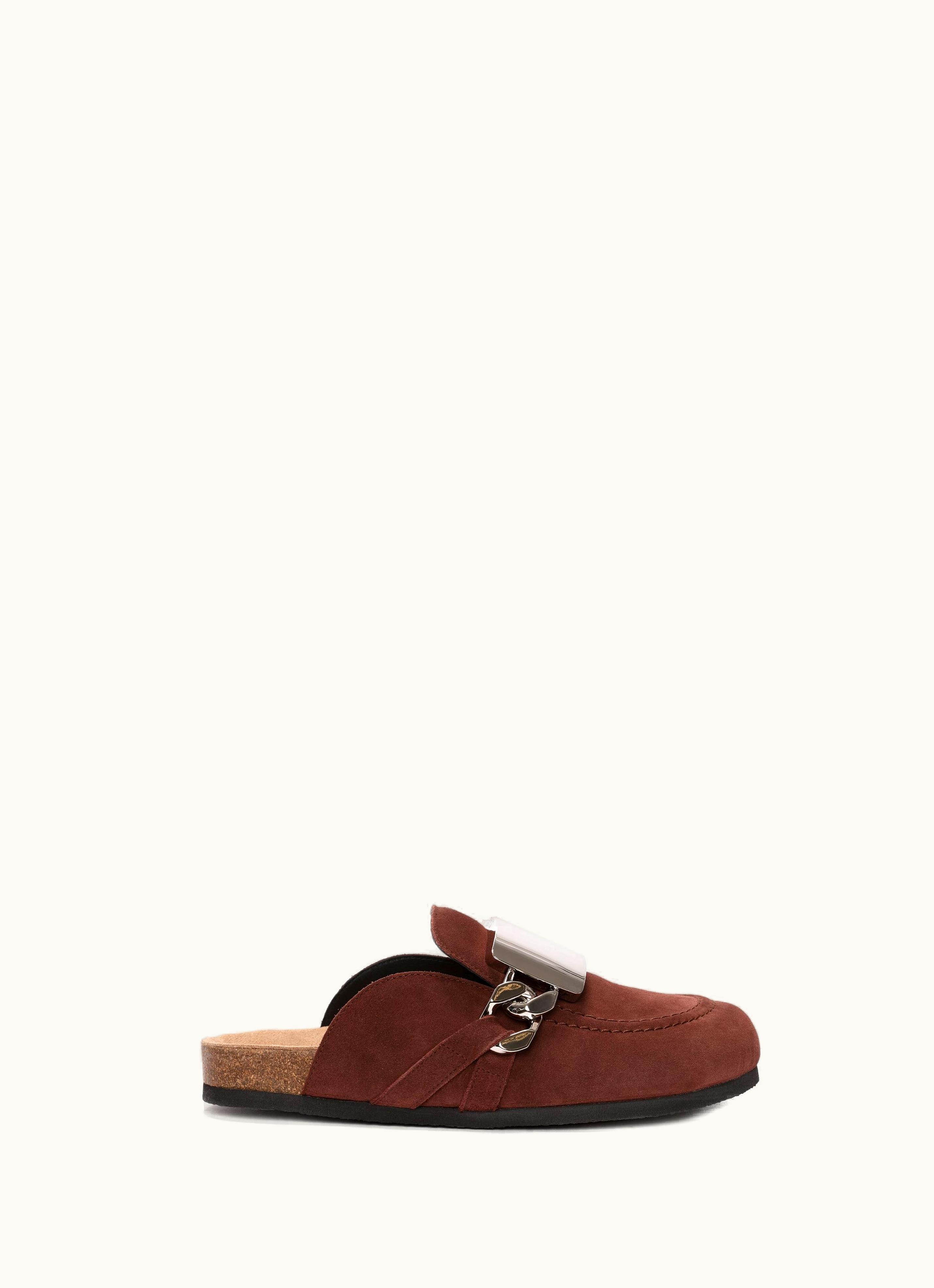 JW Anderson JW Anderson Gourmet Chain Loafer Mules In Burgundy