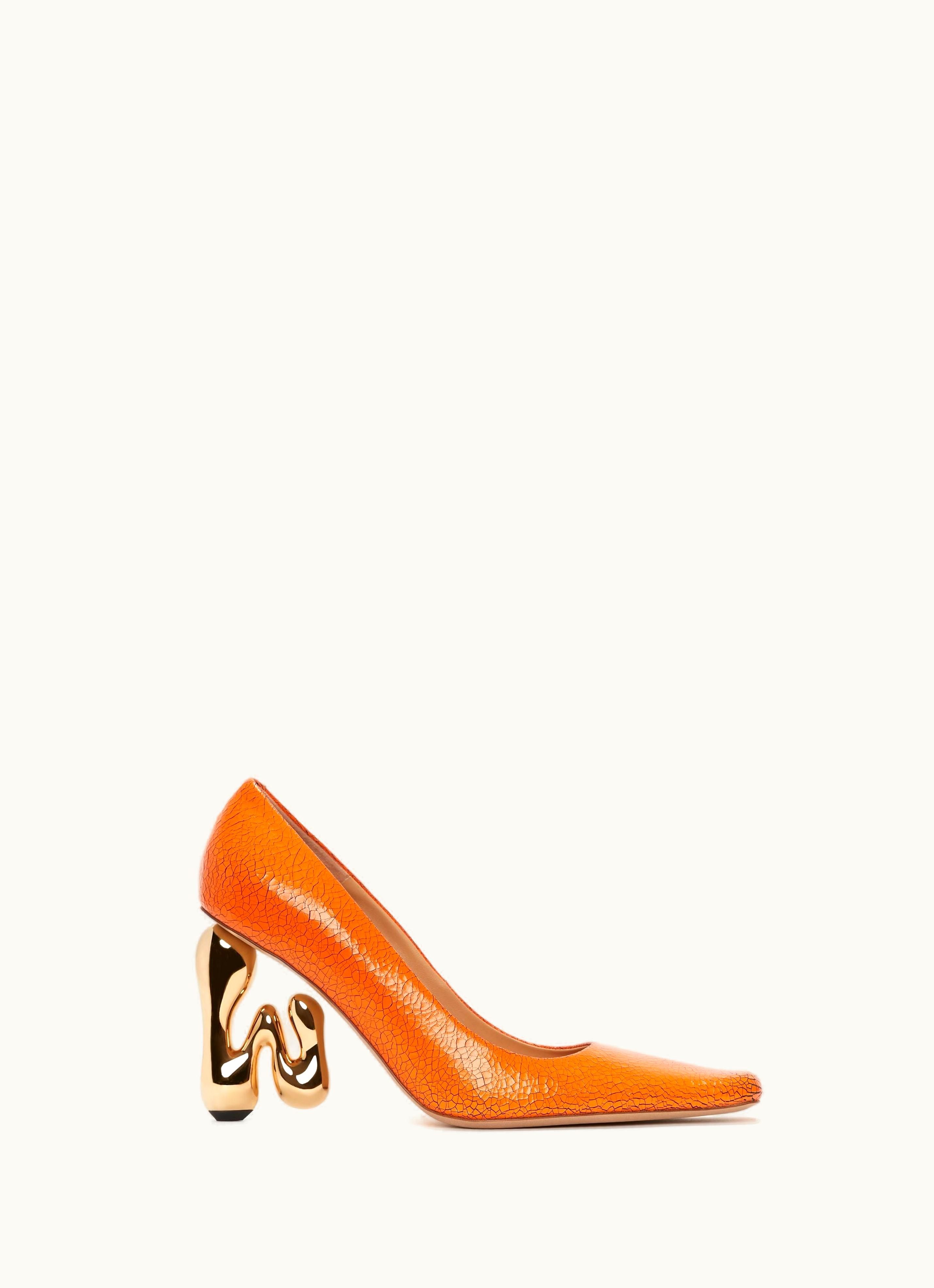 JW Anderson JW Anderson JW Bubble Heel Leather Pumps In Orange