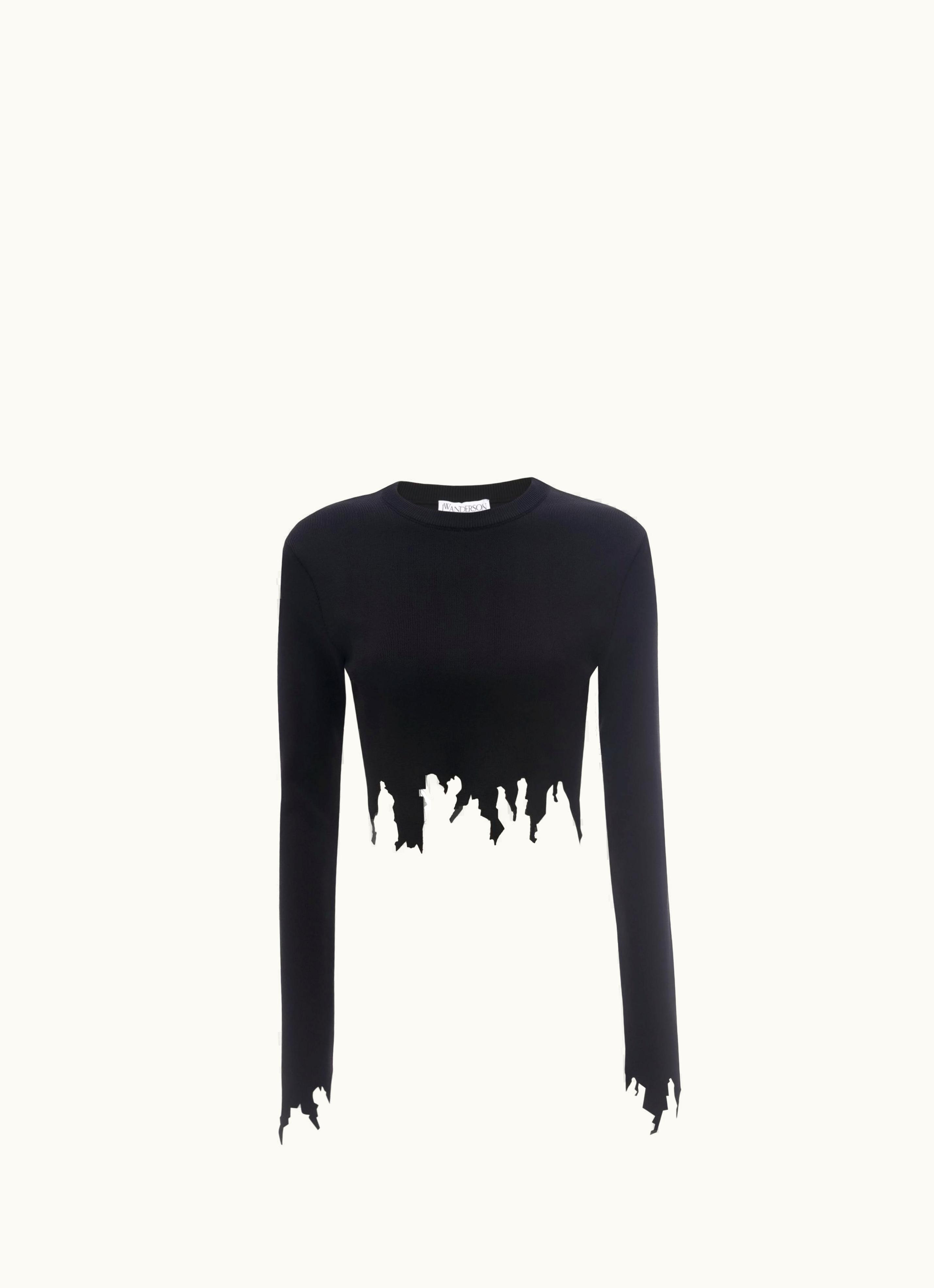 JW Anderson JW Anderson laser-cut fine-ribbed Jumper In Black
