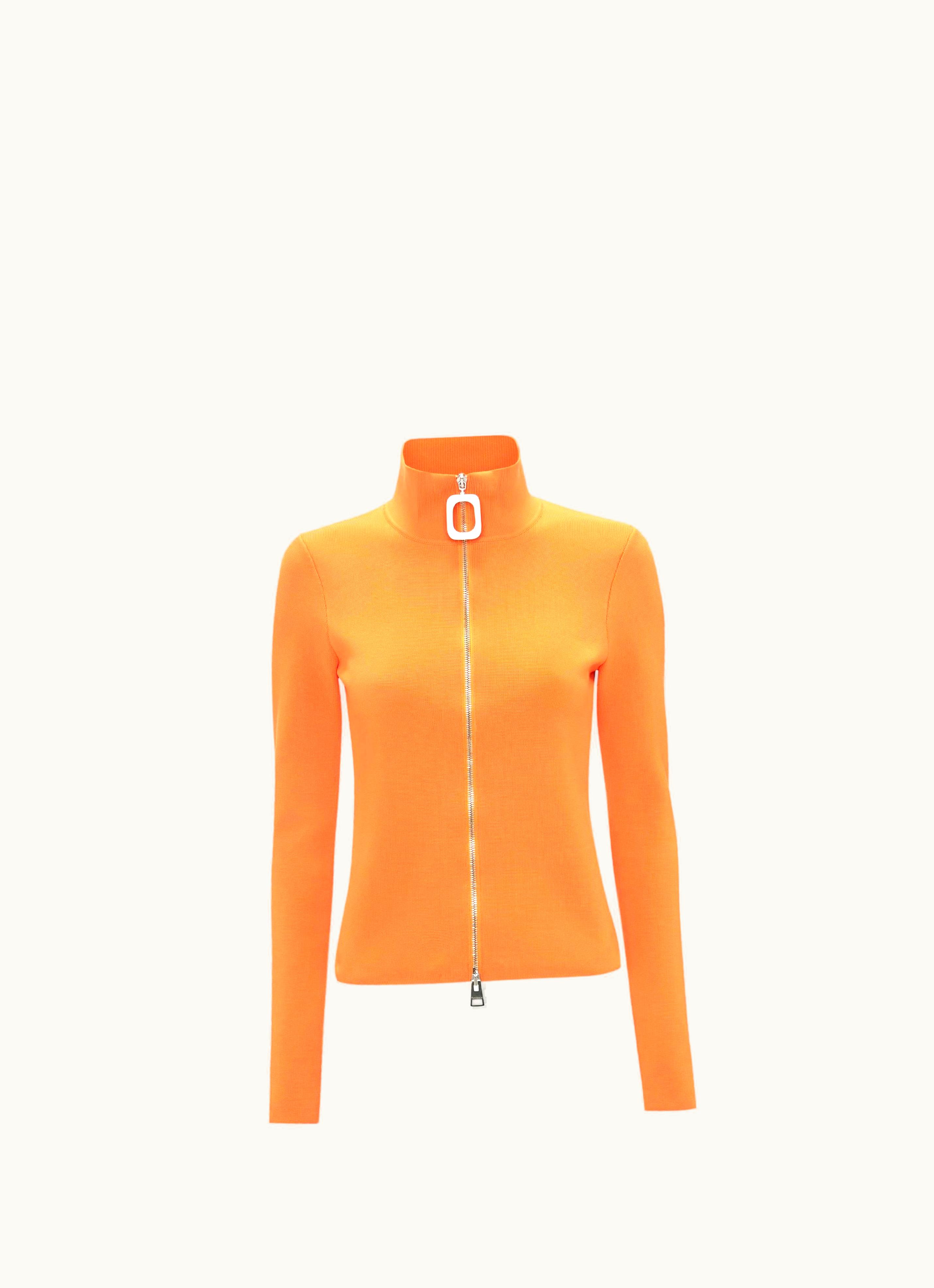 JW Anderson JW Anderson Fitted Zip Up Cardigan In Orange