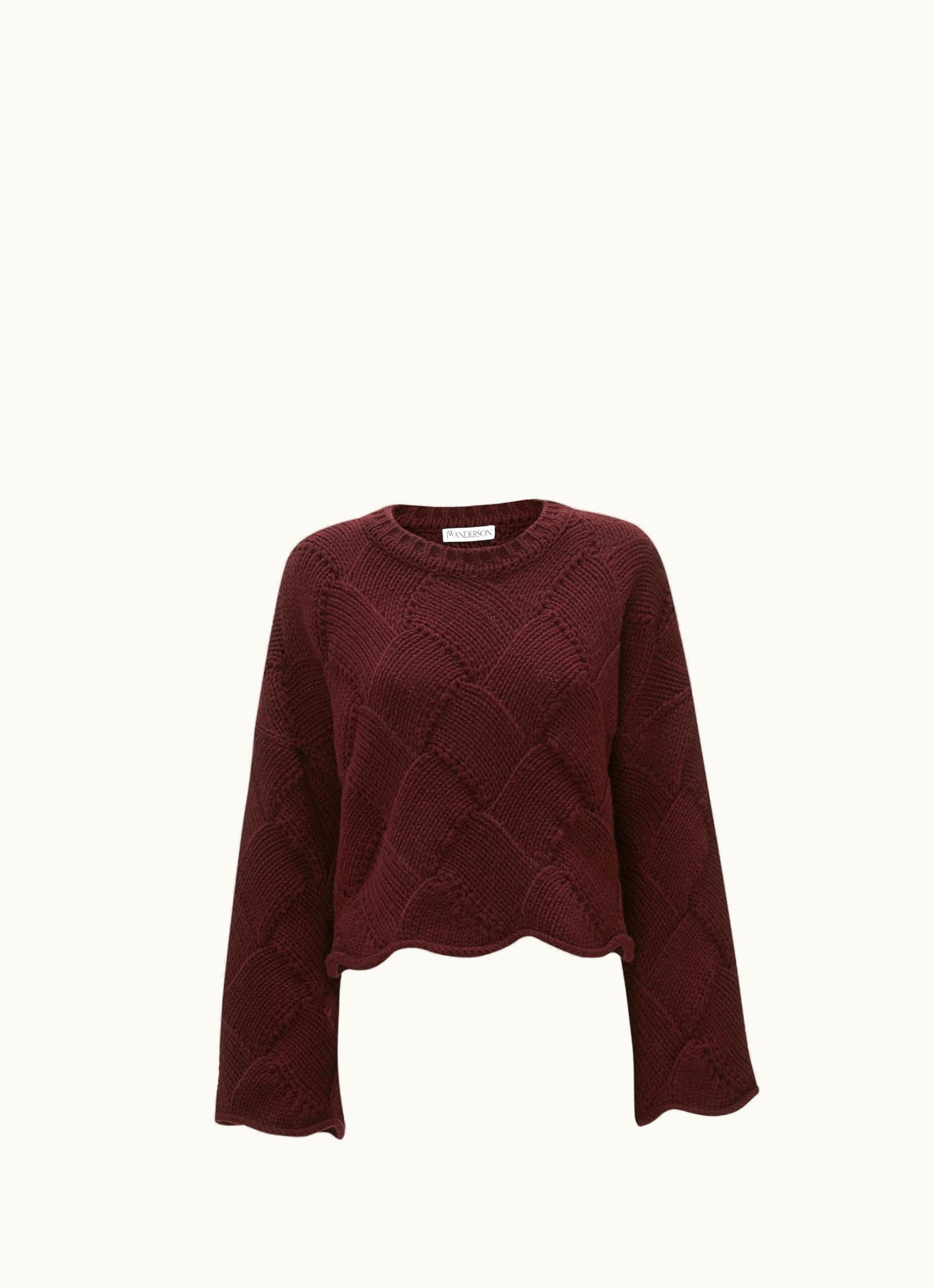 JW Anderson JW Anderson basket-weave Cropped Jumper In Red