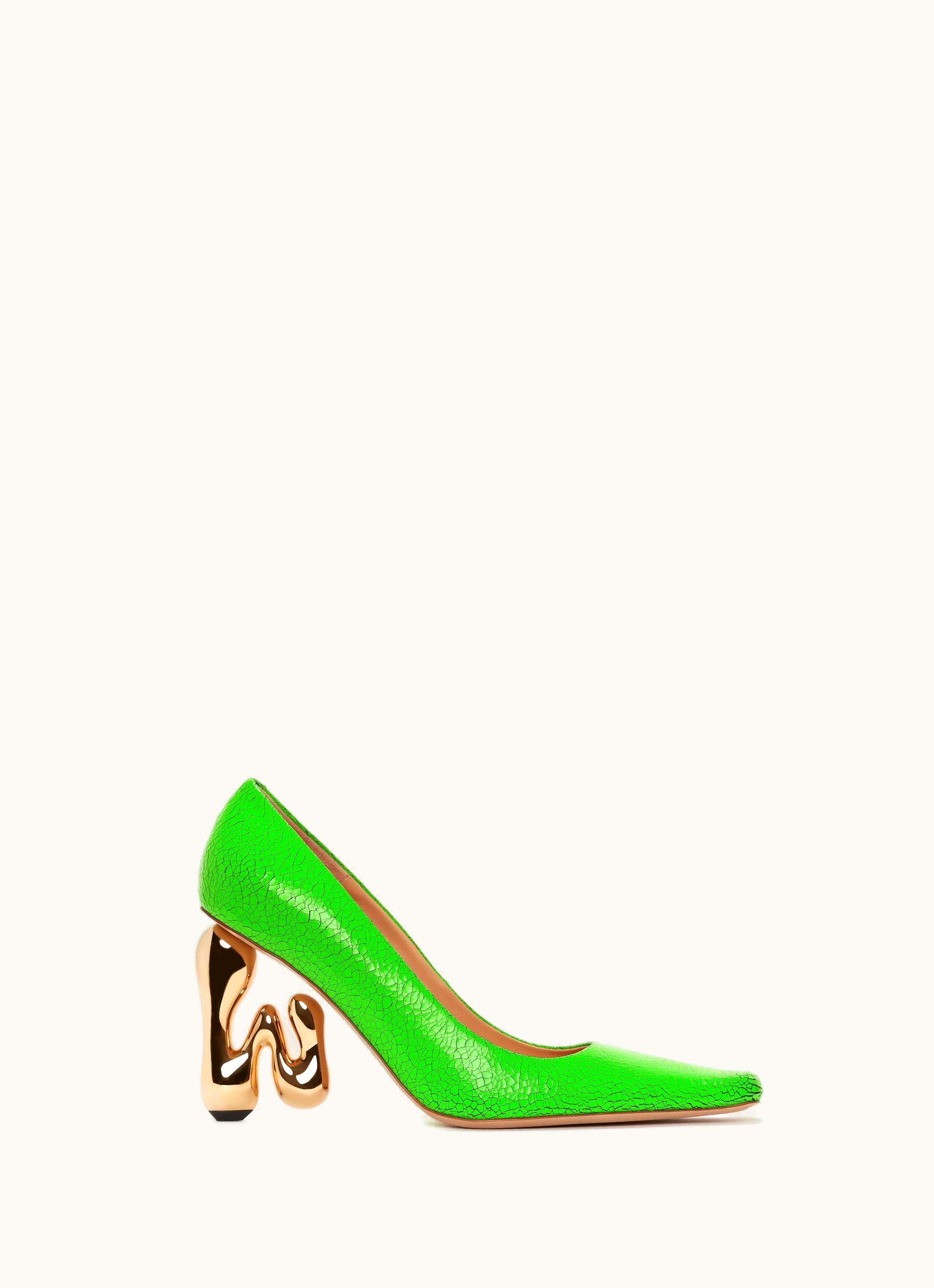 JW Anderson JW Anderson JW Bubble Heel Leather Pumps In Green