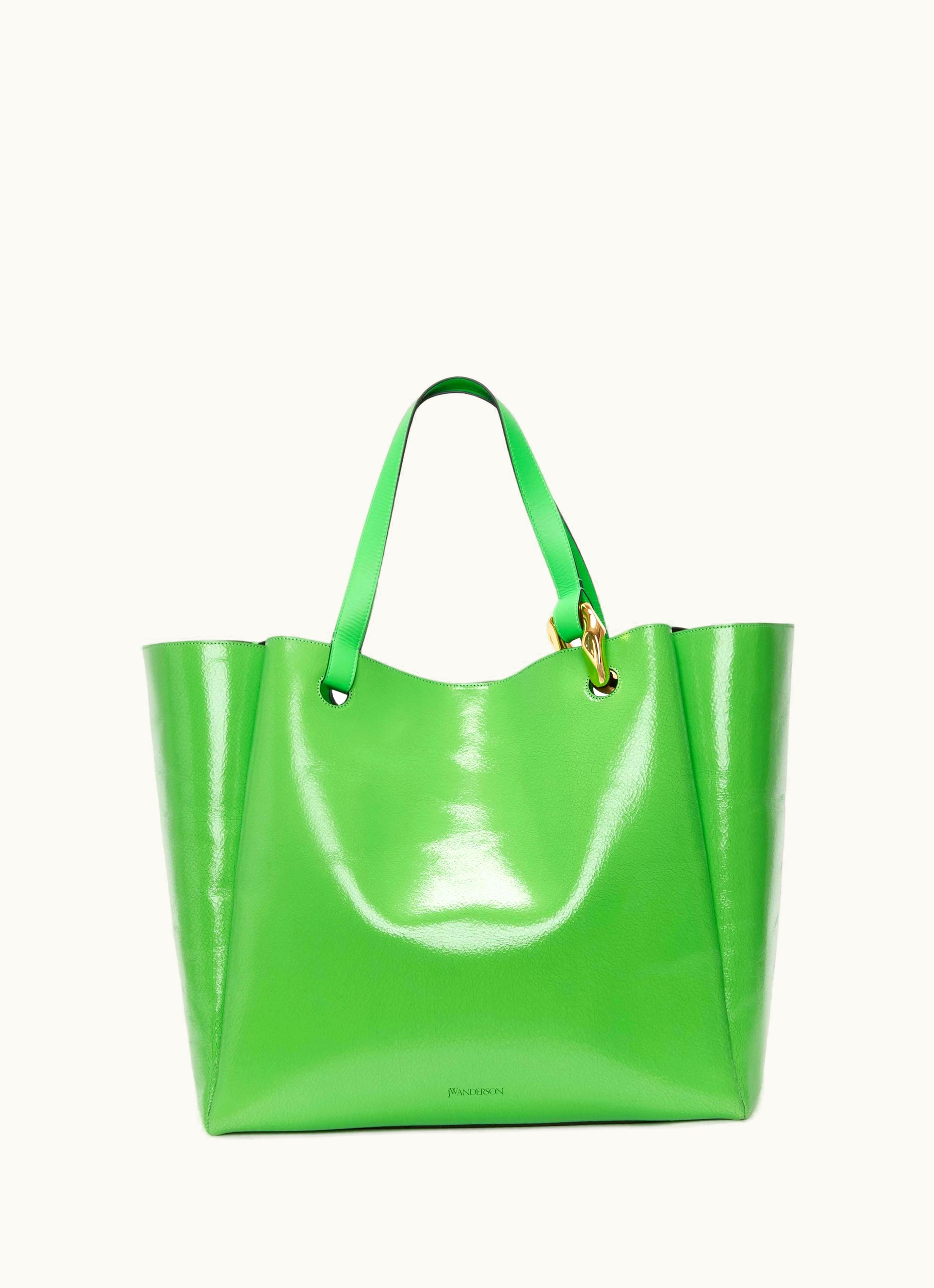 JW Anderson JW Anderson Large JWA Corner Tote - Leather Tote Bag In Green