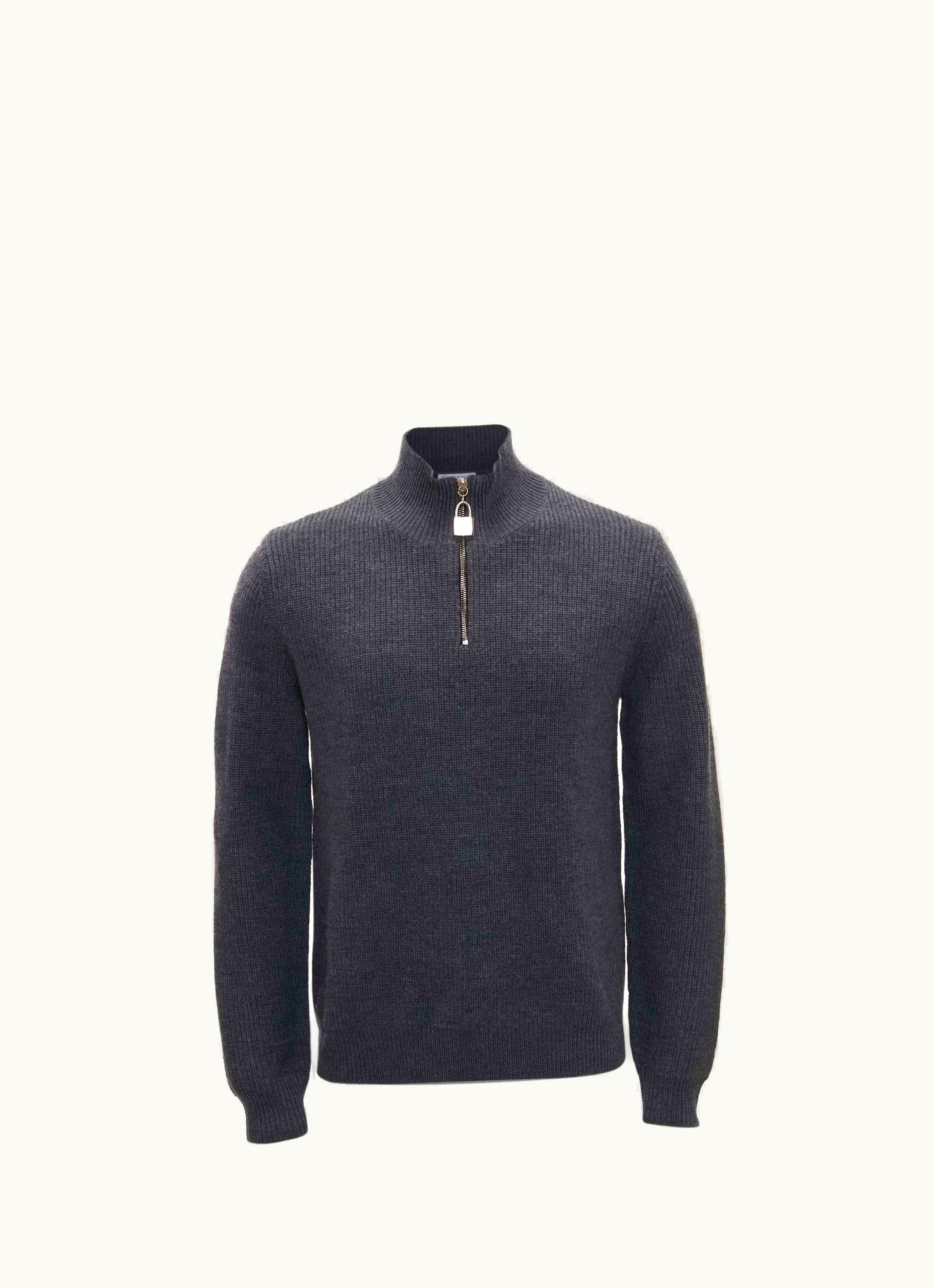 JW Anderson JW Anderson Padlock Puller Henley Jumper In Grey