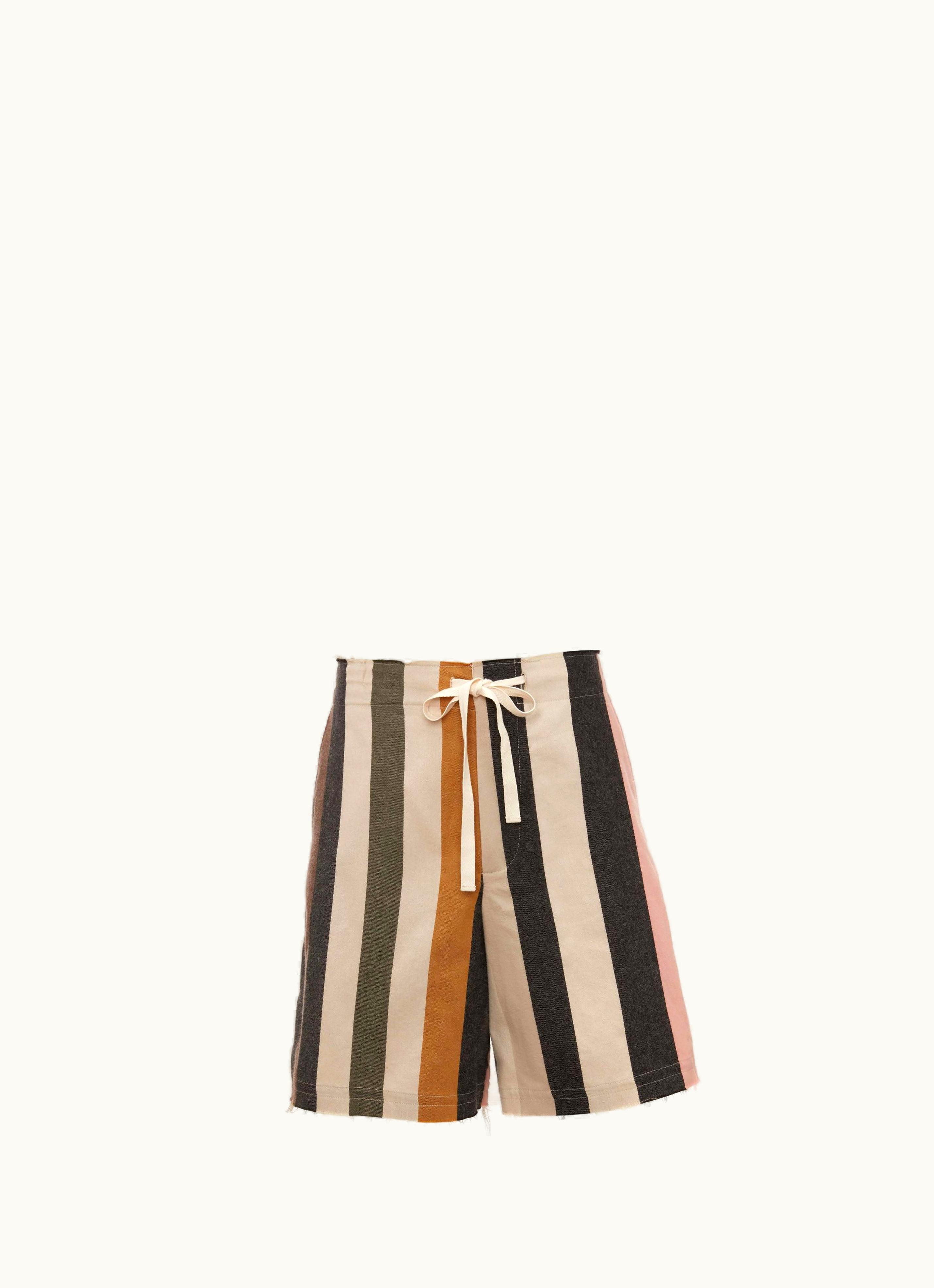 JW Anderson JW Anderson Striped Wide Leg Shorts In Neutrals