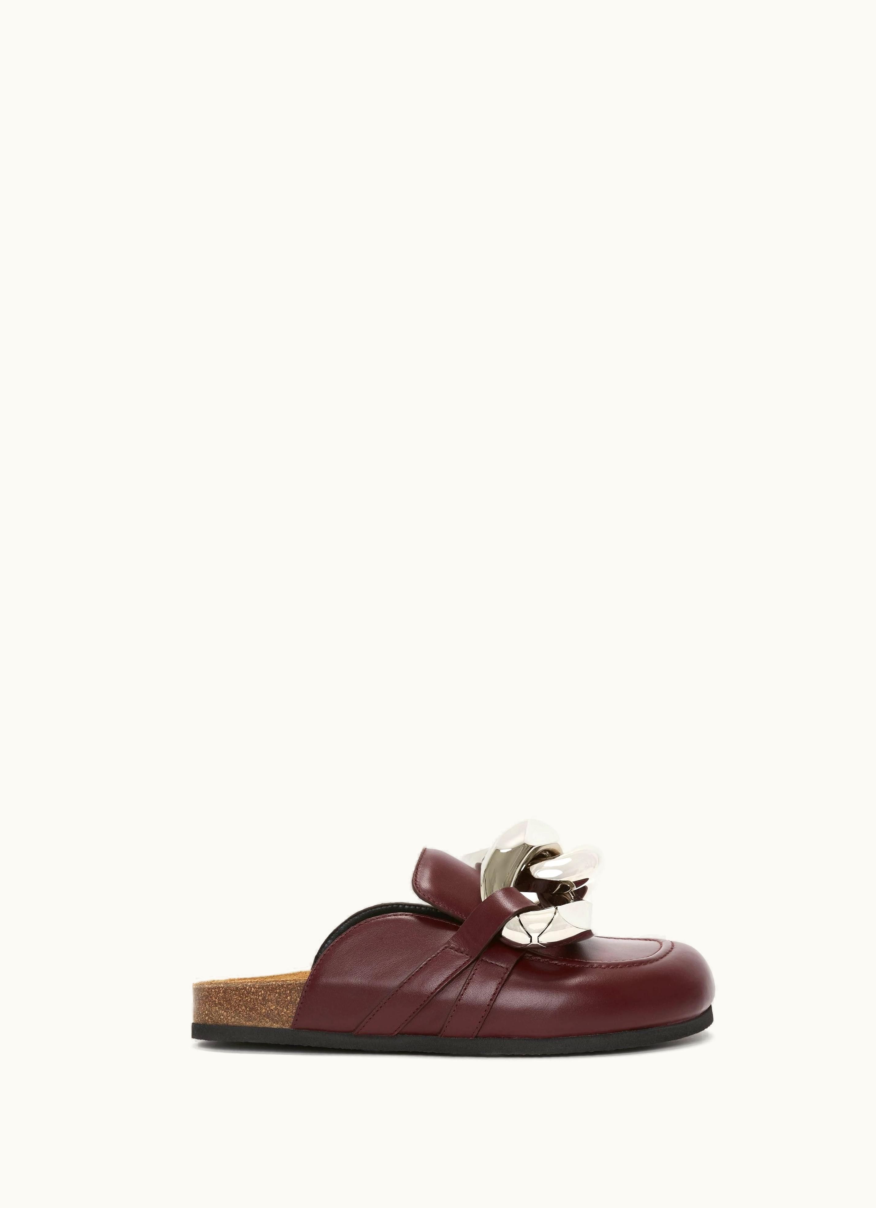 JW Anderson JW Anderson Chain Loafer Leather Mules In Terracotta