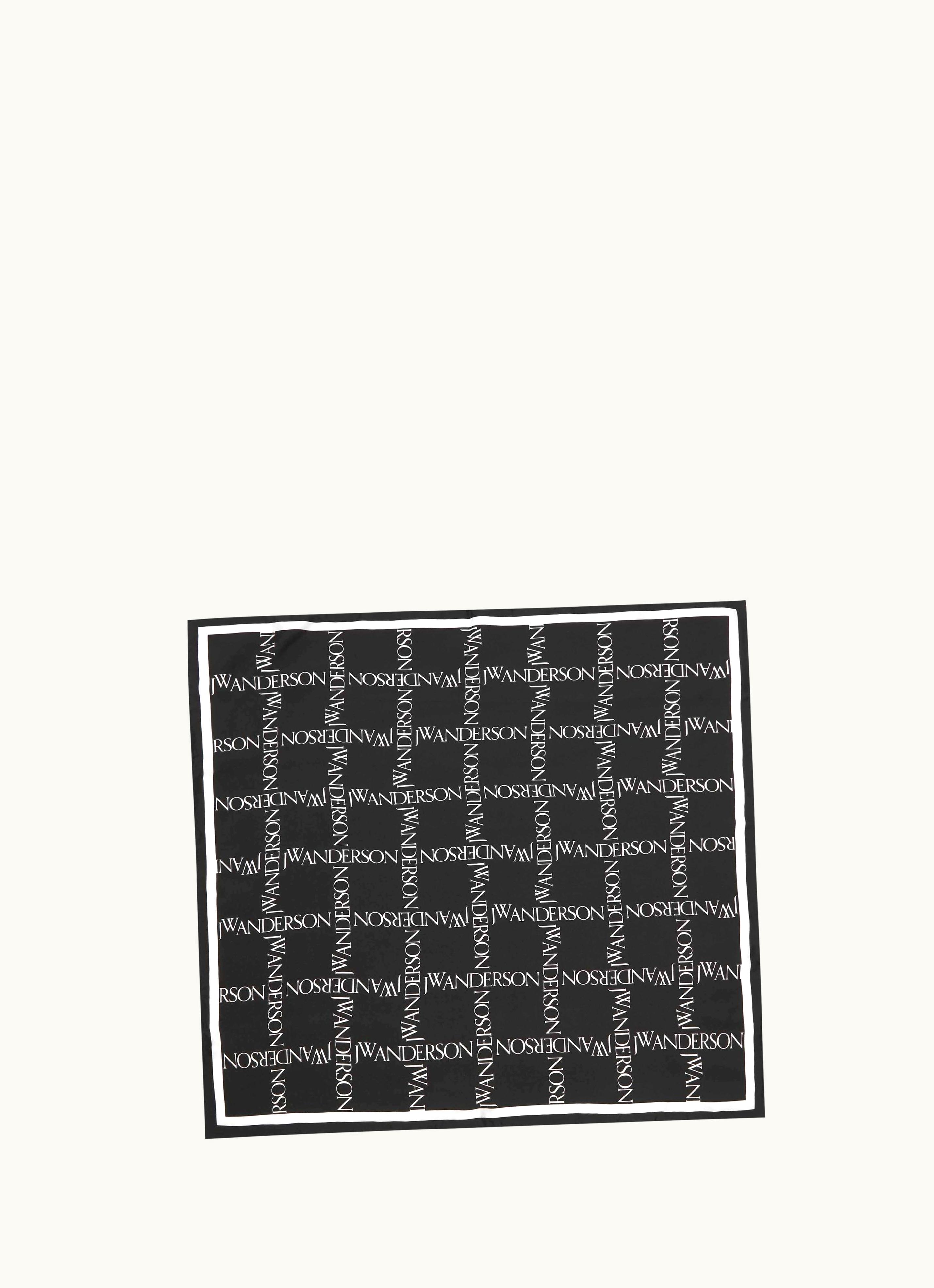JW Anderson JW Anderson Silk Scarf With Logo Grid Motif In Black