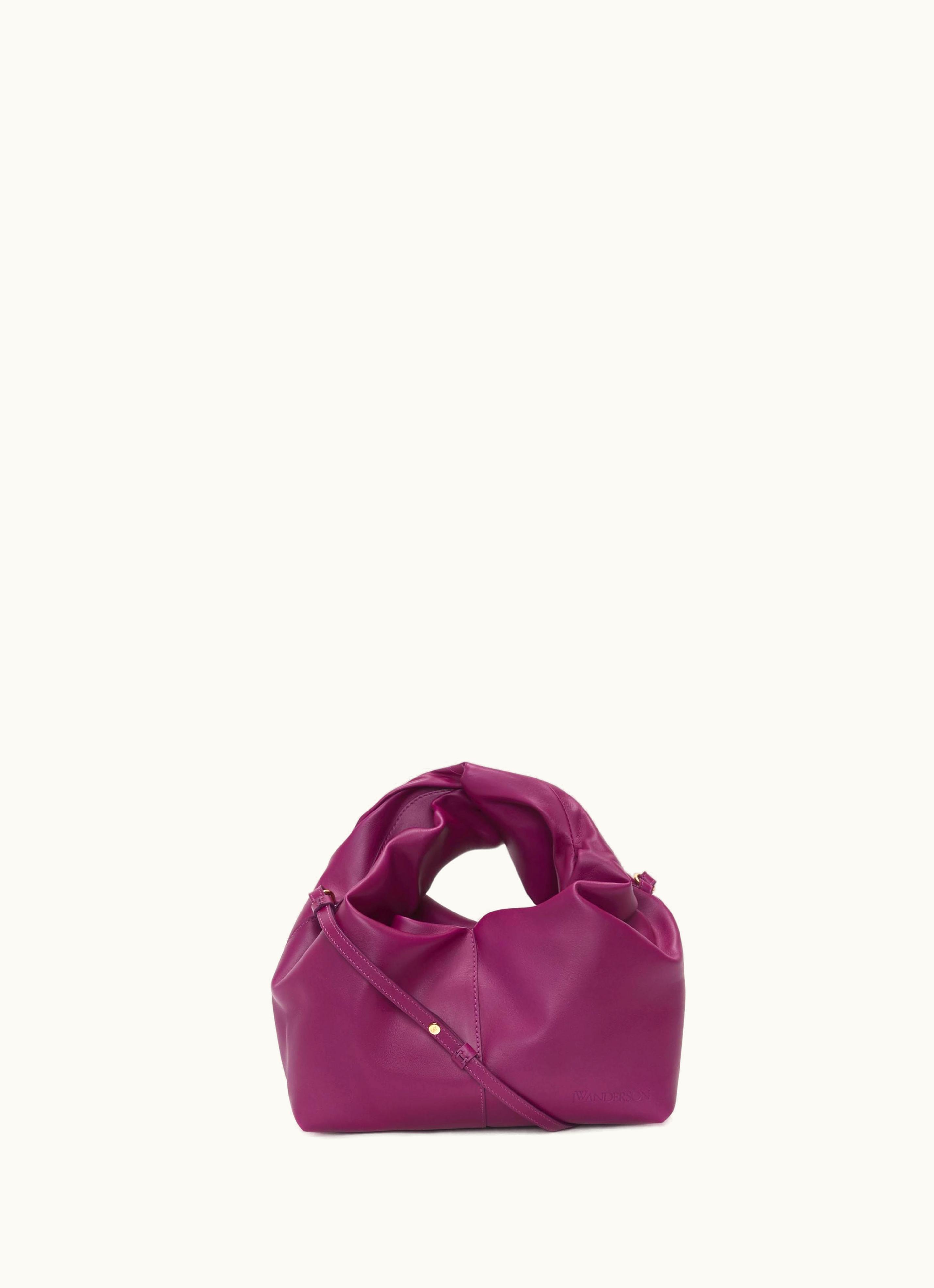 JW Anderson JW Anderson Mini Twister Hobo With Strap - Leather Crossbody Bag In Purple