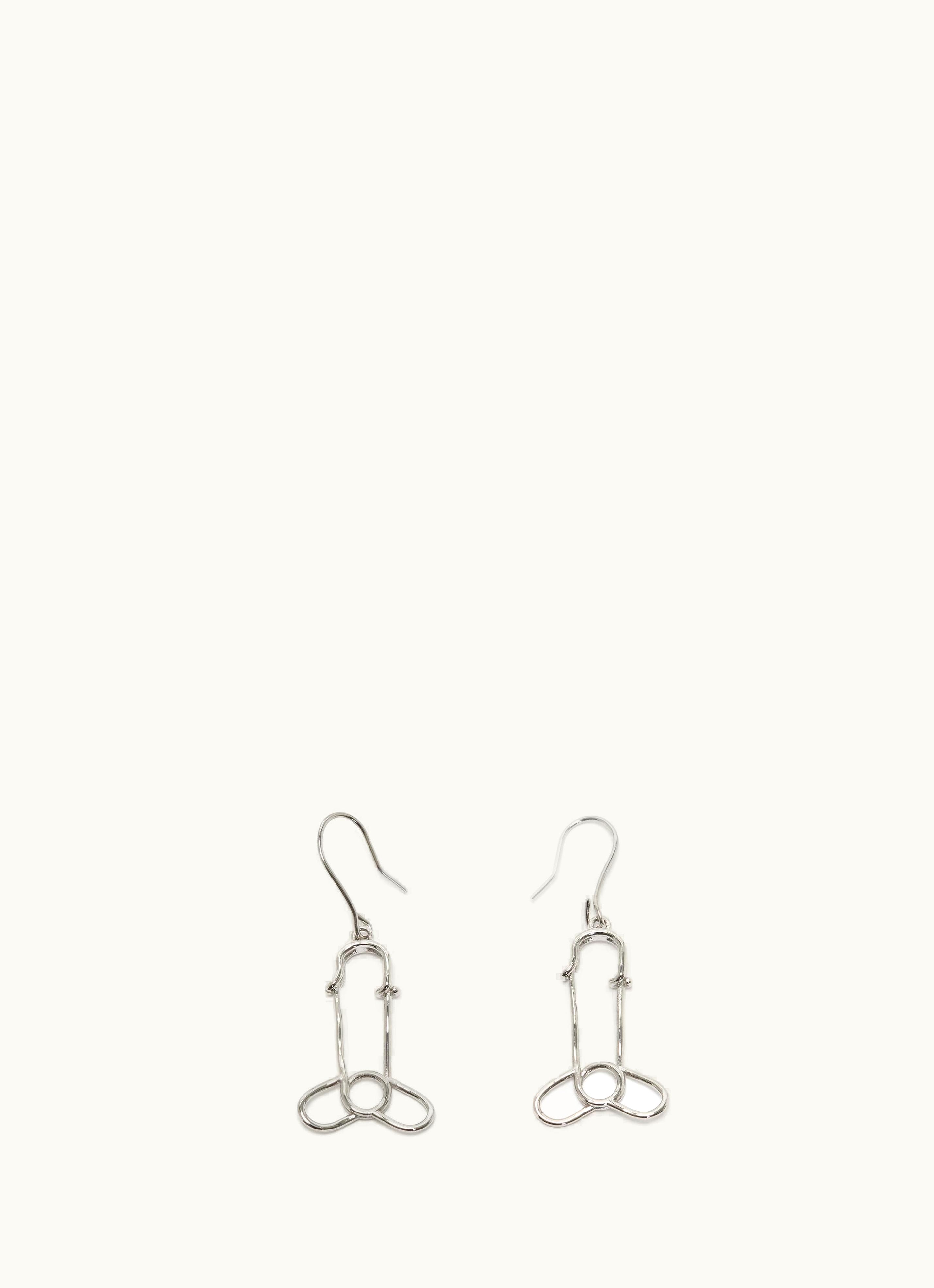 JW Anderson JW Anderson Penis Pin Drop Earrings In Silver