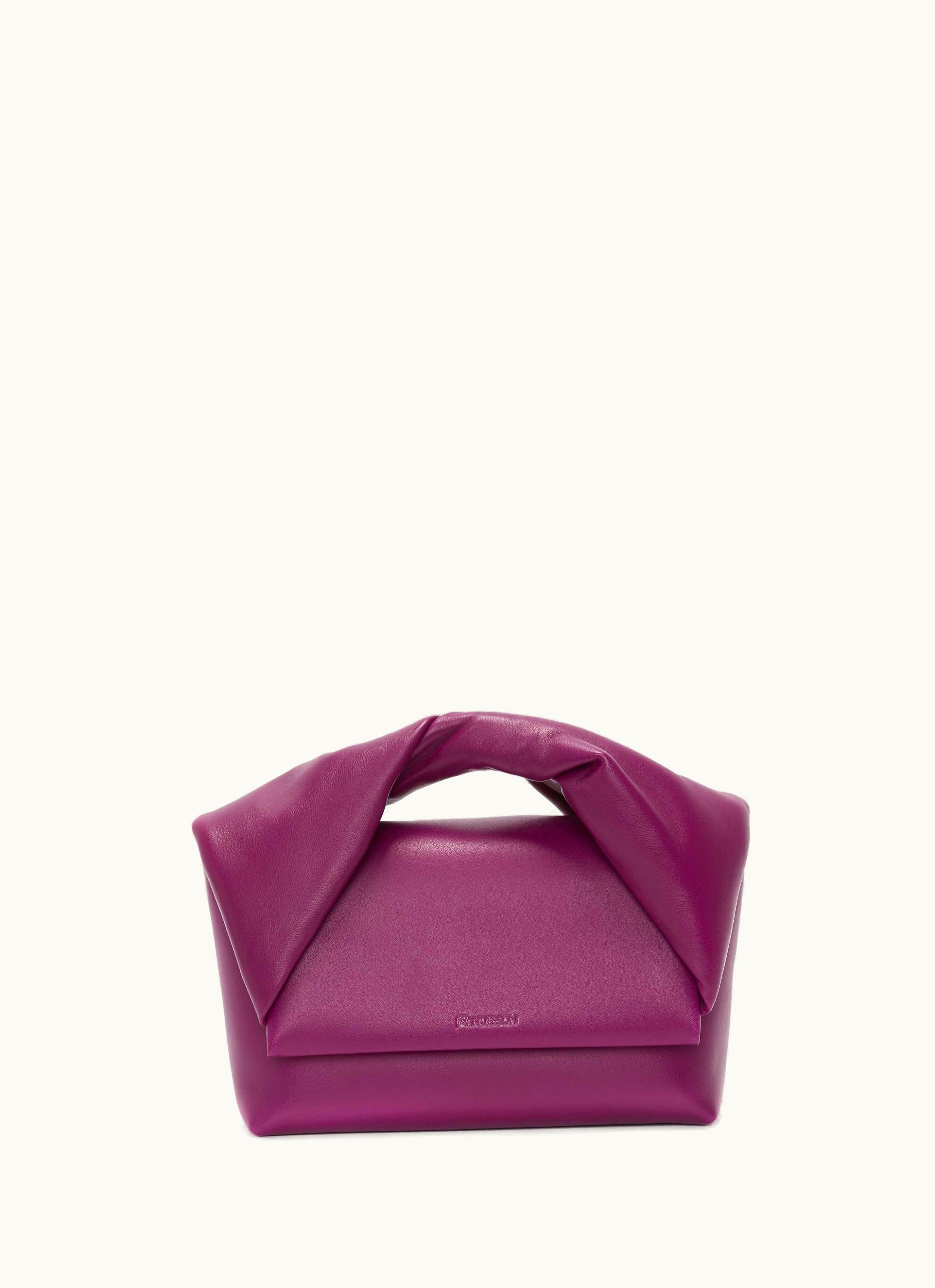 JW Anderson JW Anderson Large Twister - Leather Top Handle Bag In Purple