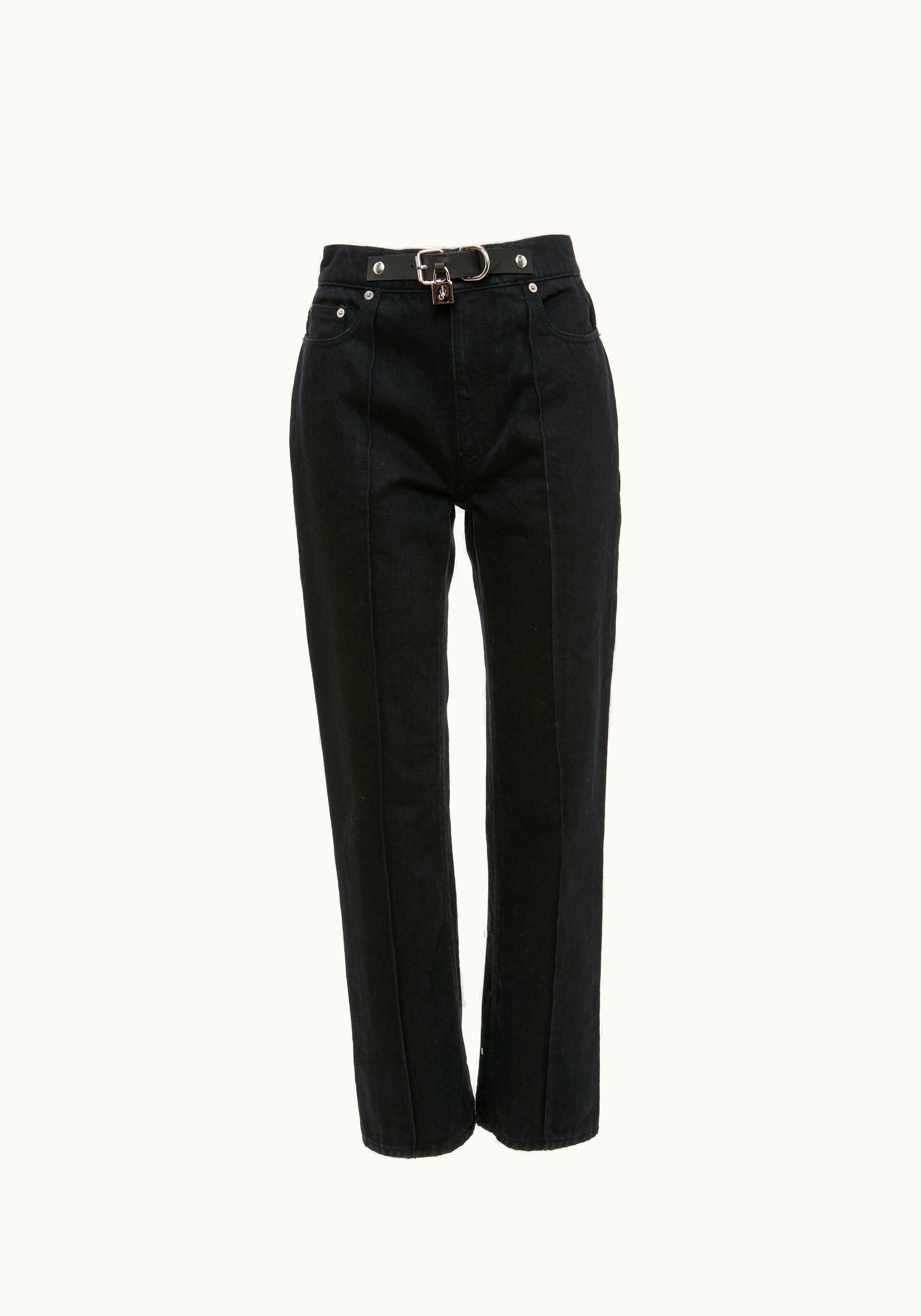 JW Anderson JW Anderson Padlock Strap Slim Fit Denim Jeans In Black