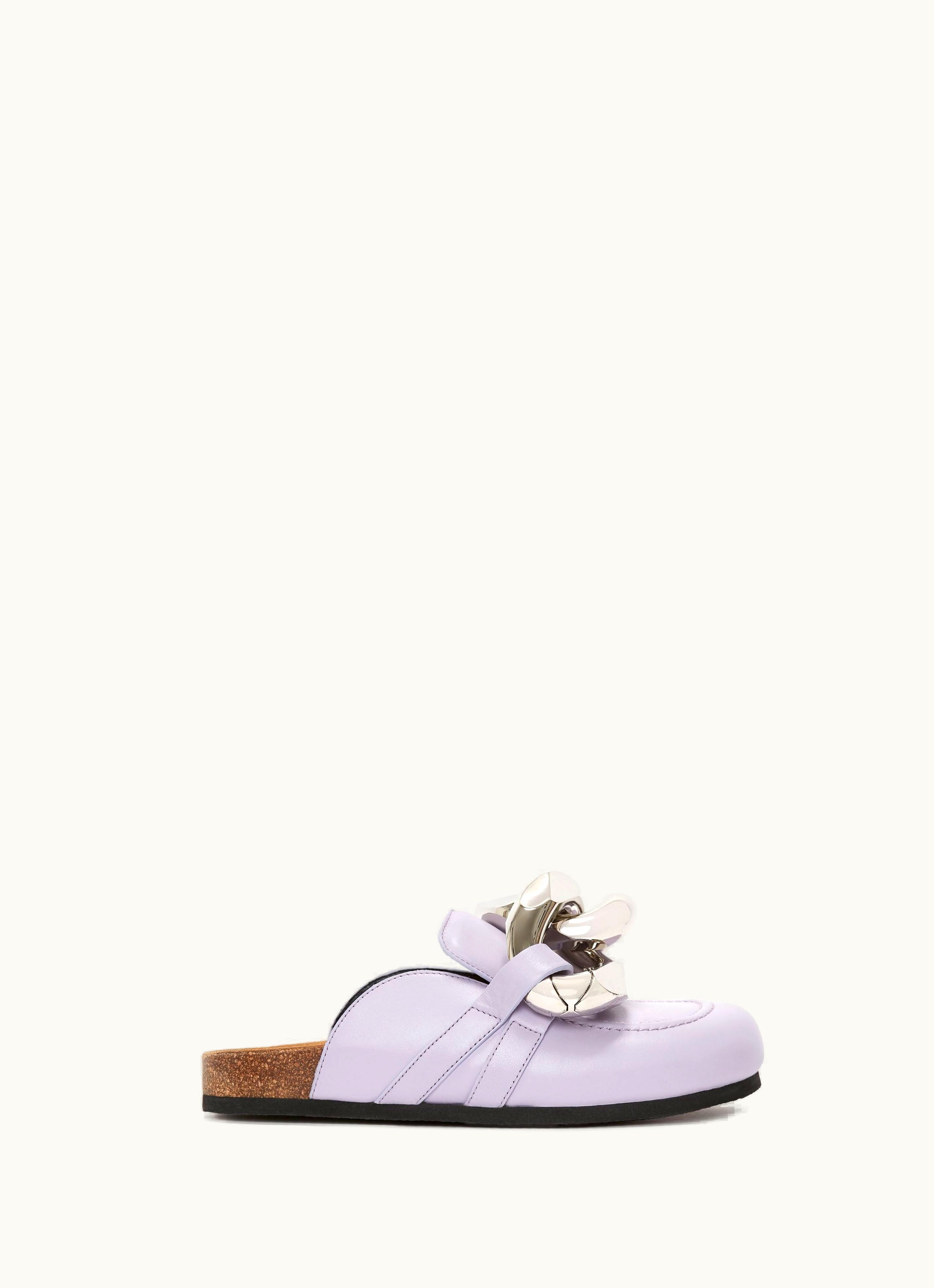 JW Anderson JW Anderson Chain Loafer Leather Mules In Purple