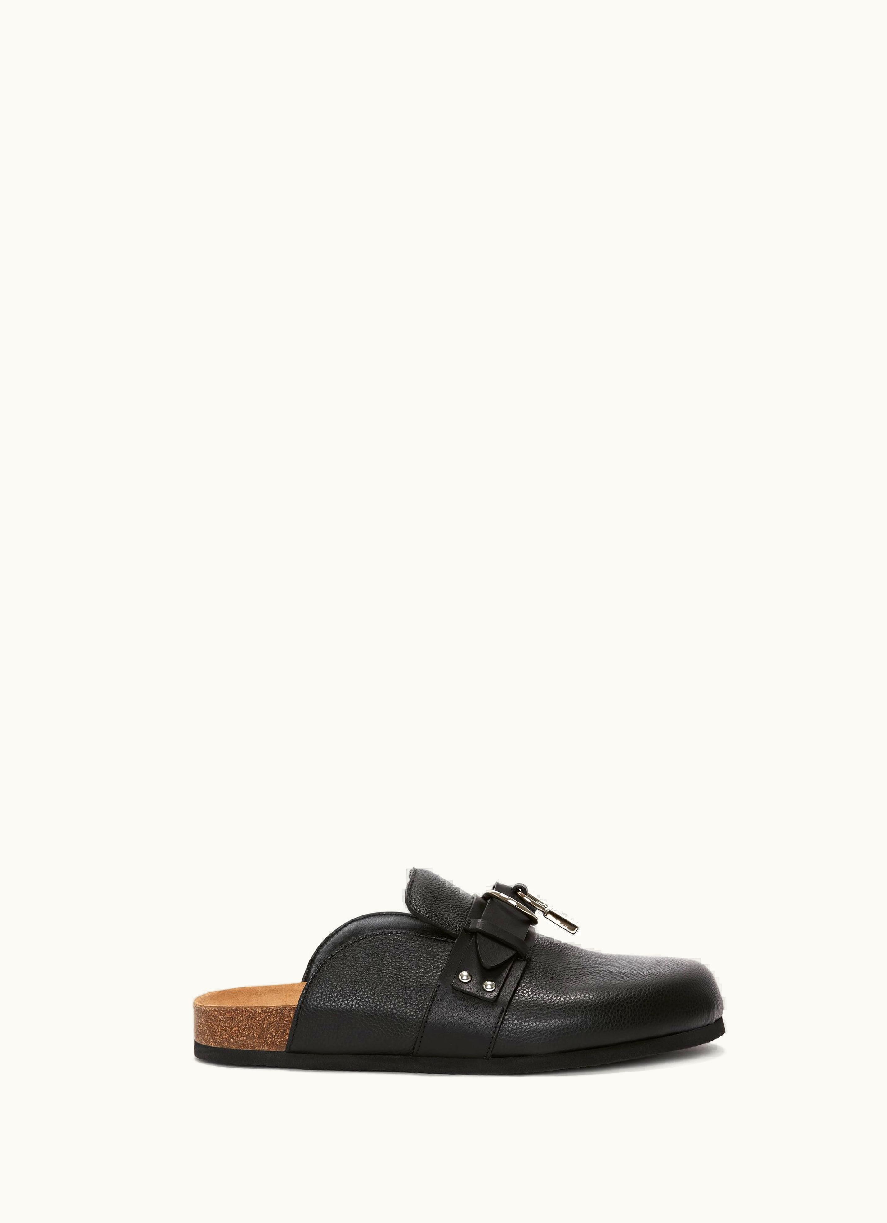 JW Anderson JW Anderson Padlock Loafer Leather Mules In Black