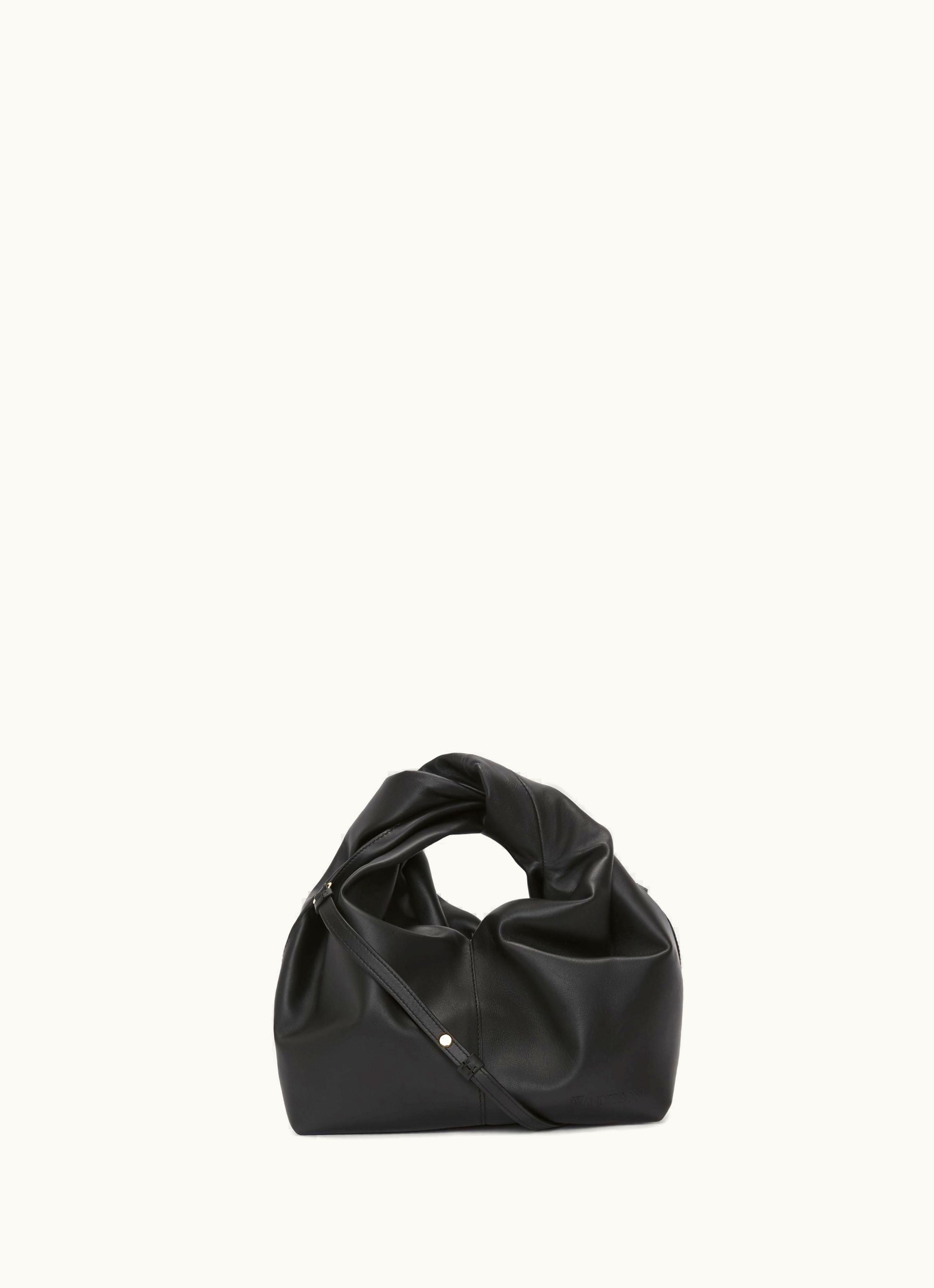 JW Anderson JW Anderson Mini Twister Hobo With Strap - Leather Crossbody Bag In Black