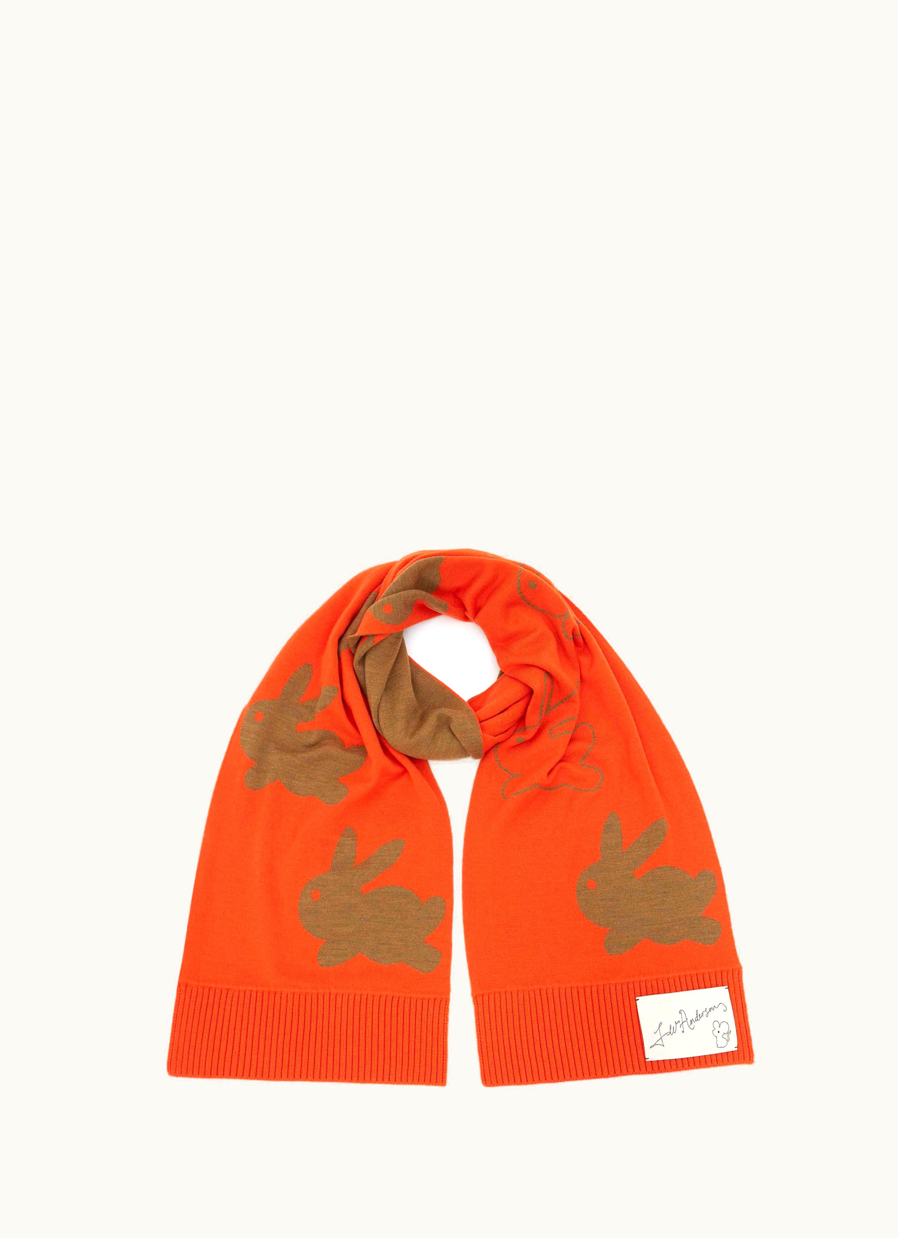 JW Anderson JW Anderson Scarf With Bunny Motif In Orange