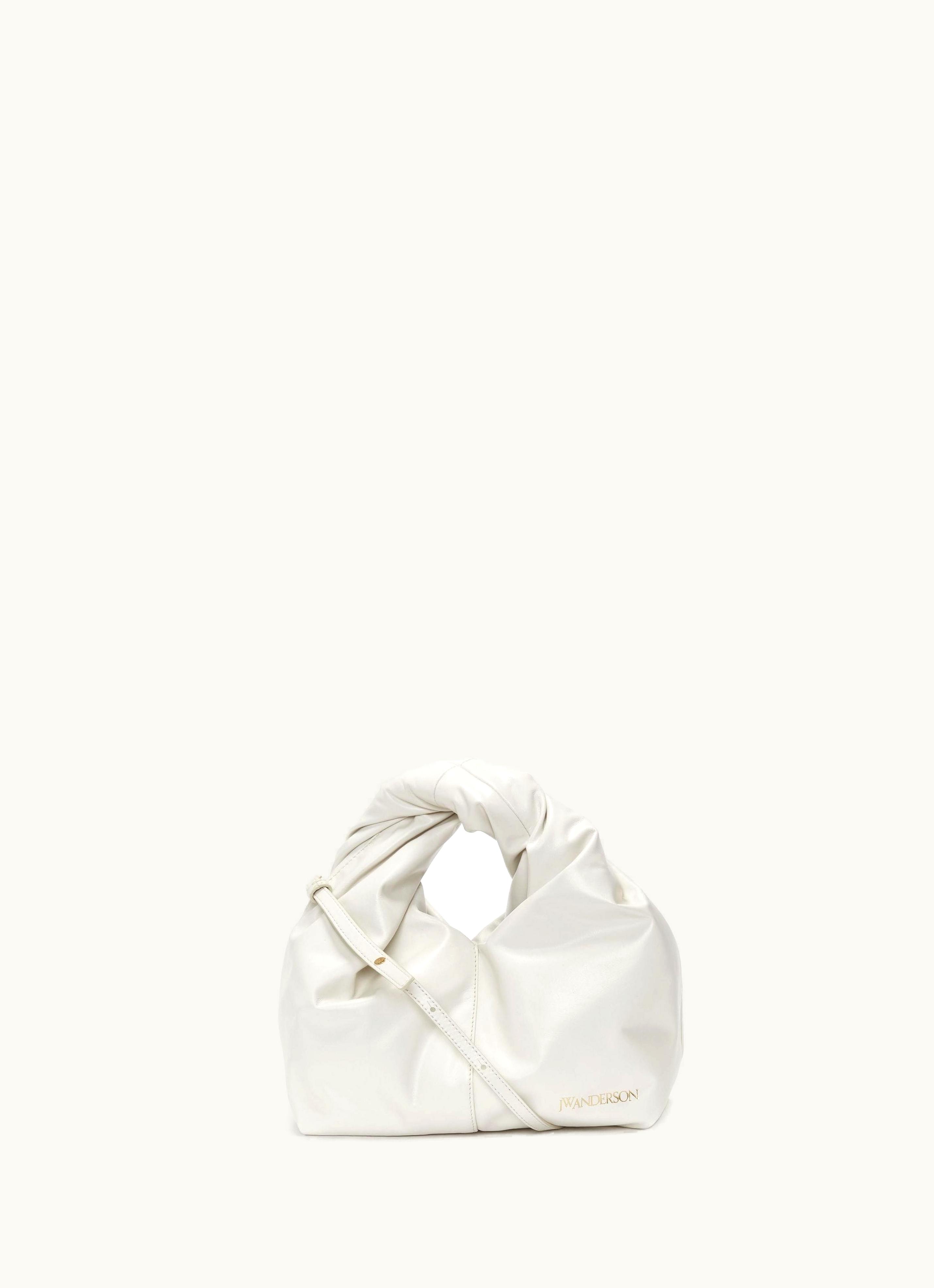 JW Anderson JW Anderson Mini Twister Hobo With Strap - Leather Crossbody Bag In White