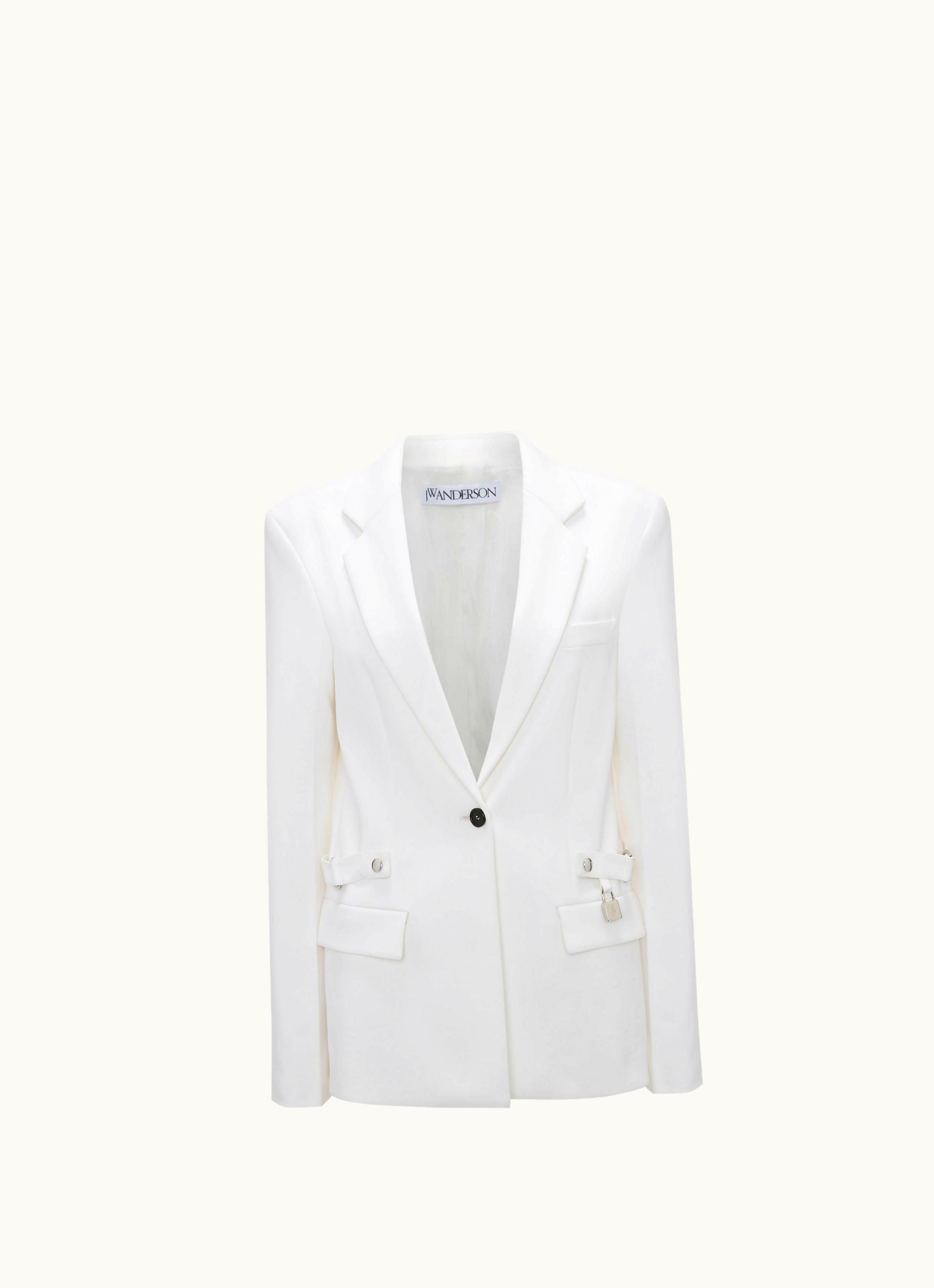 JW Anderson JW Anderson Padlock Strap SINGLE-BREASTED Blazer In White