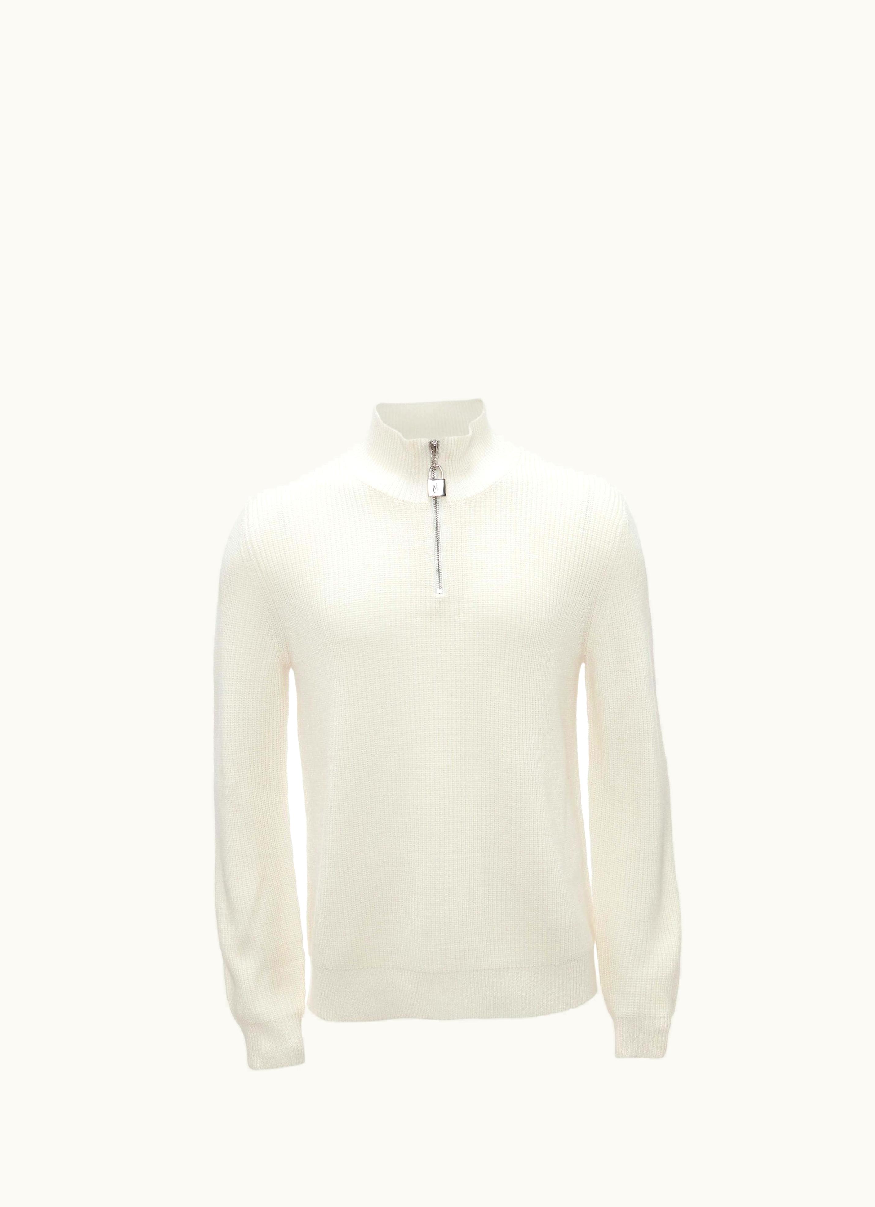 JW Anderson JW Anderson Padlock Puller Henley Jumper In White