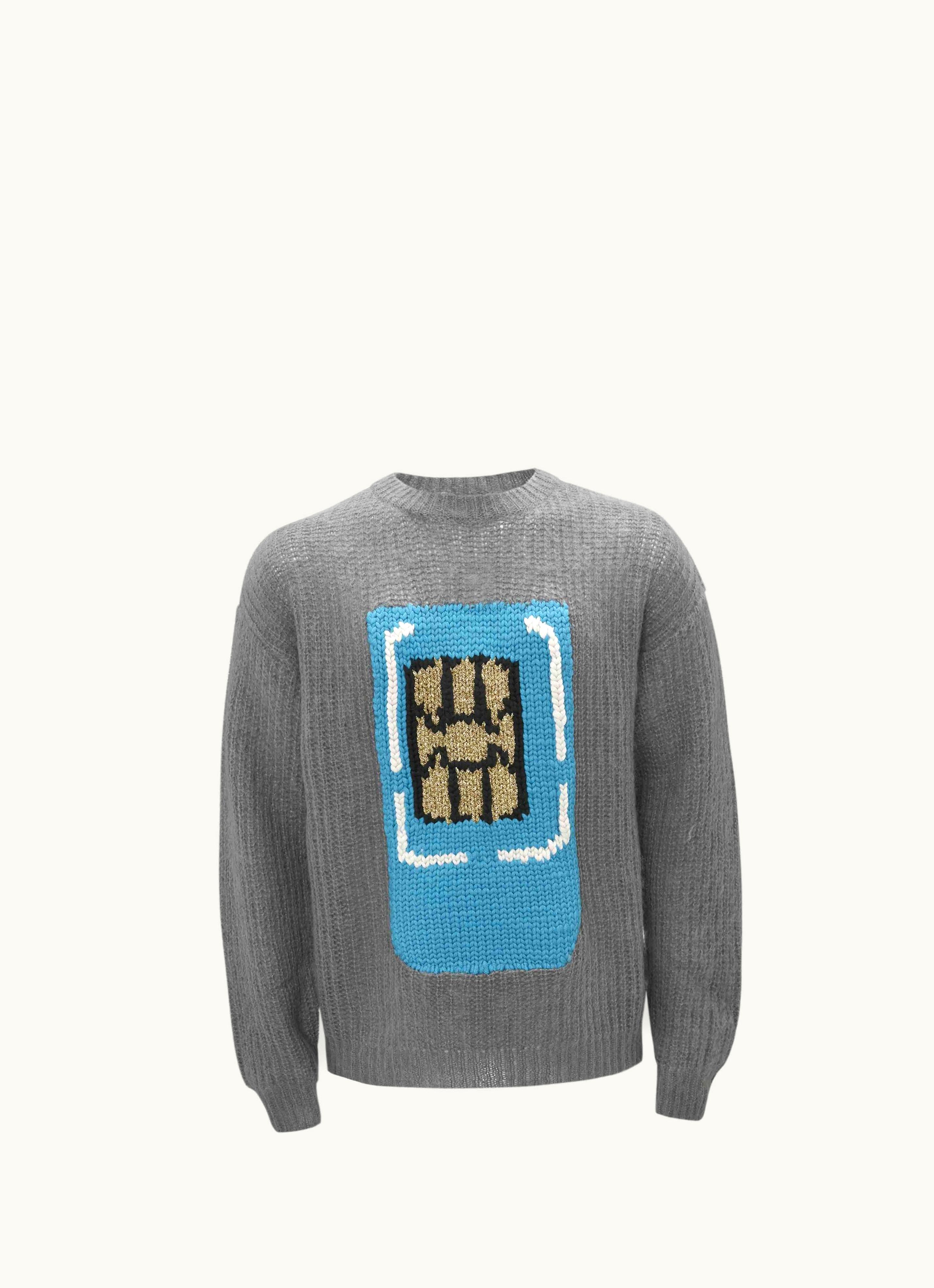 JW Anderson JW Anderson Sim Card Crewneck Jumper In Grey
