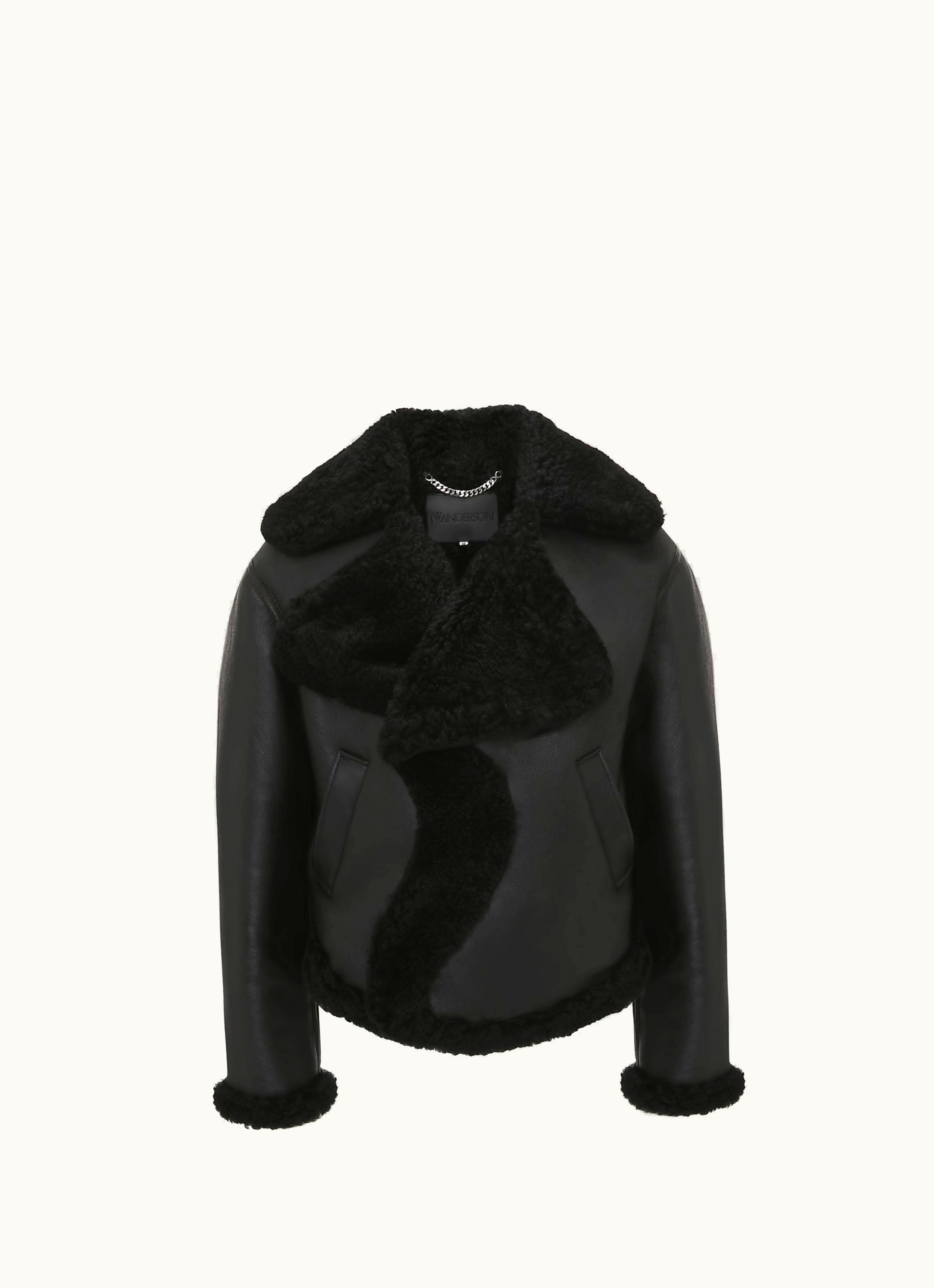 JW Anderson JW Anderson Wavy Aviator Jacket In Black