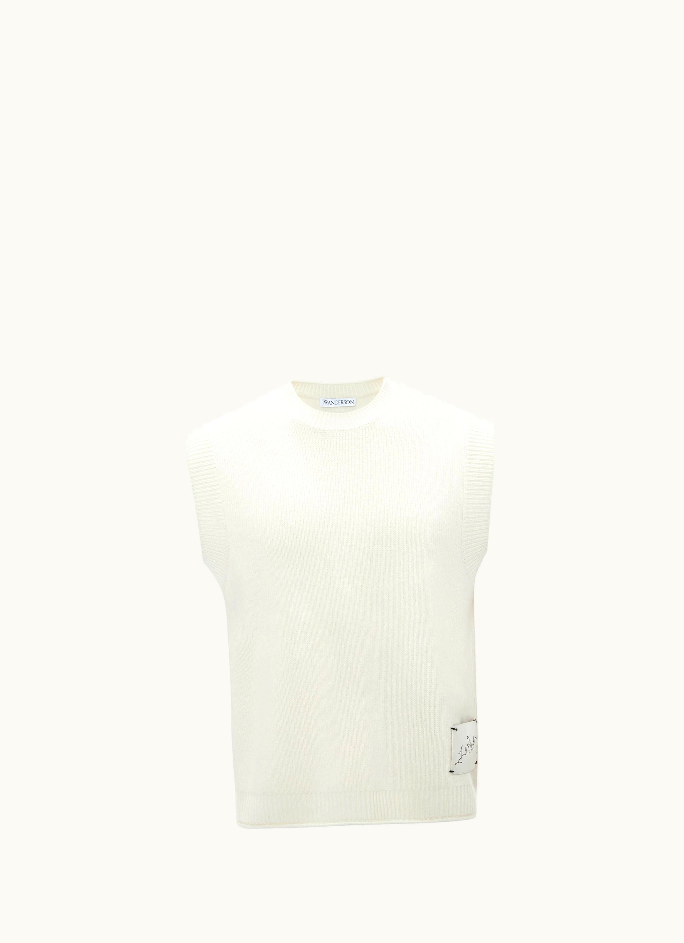 JW Anderson JW Anderson Signature Patch Sleeveless Top In White