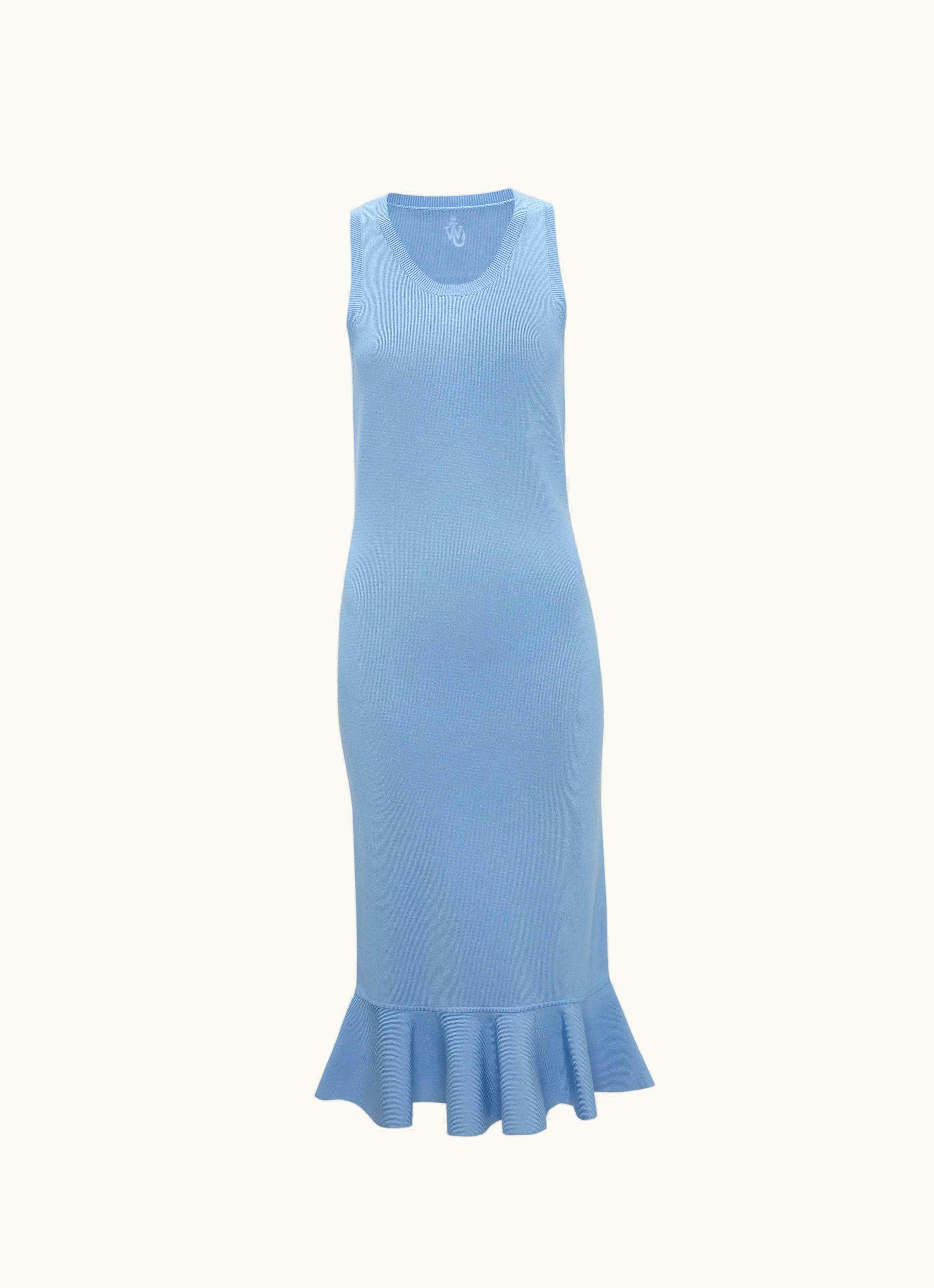 JW Anderson JW Anderson Ruffled Hem Sleeveless Dress In Blue