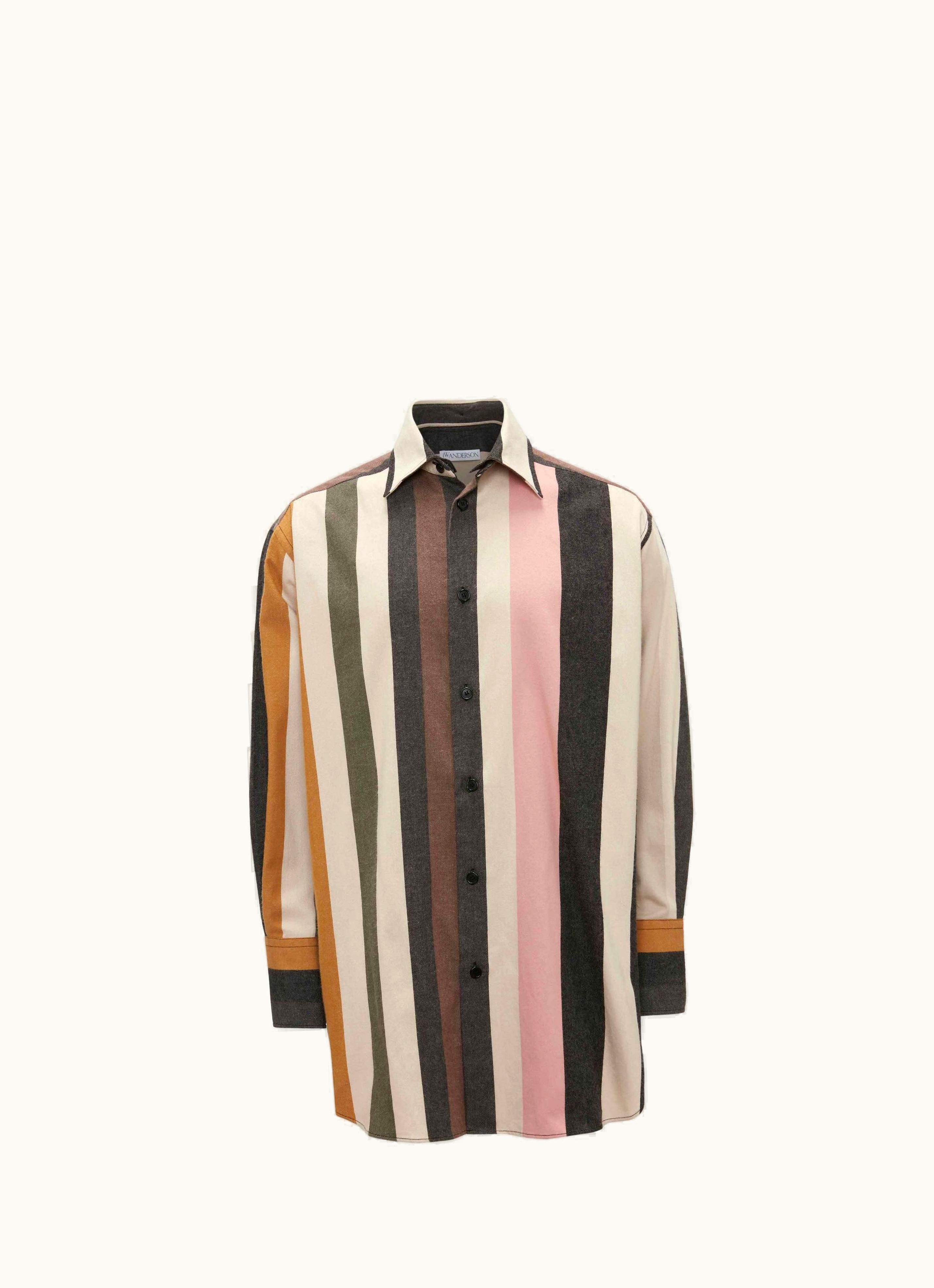 JW Anderson JW Anderson Striped Relaxed Fit Shirt In Neutrals