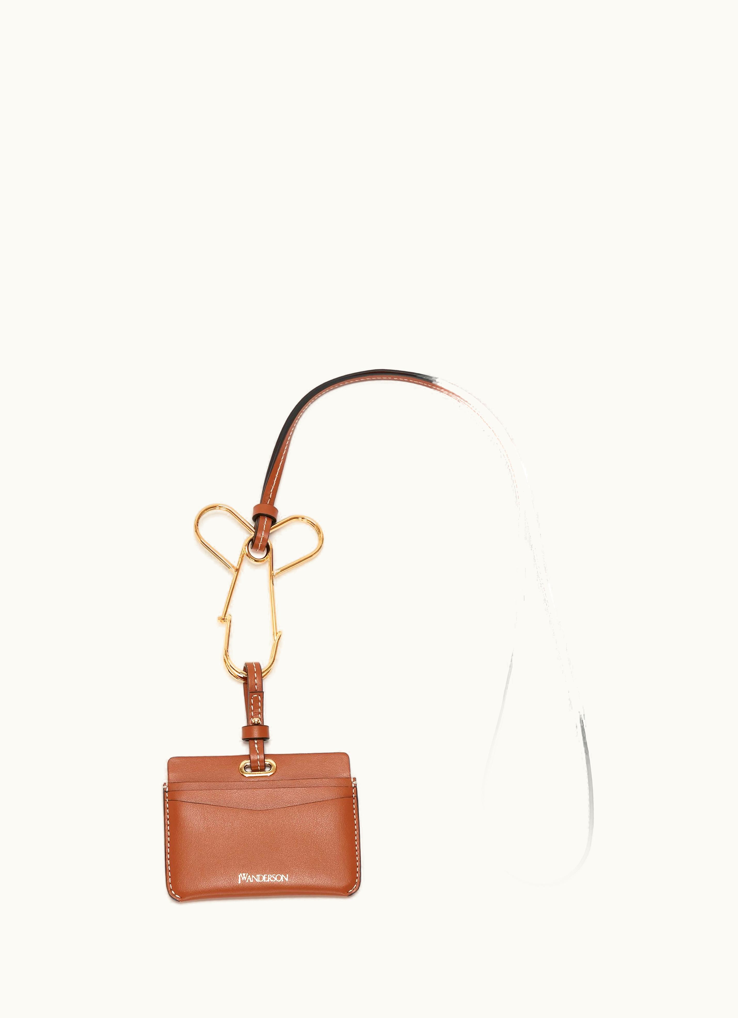JW Anderson JW Anderson Leather Cardholder With Penis Pin Strap In Brown