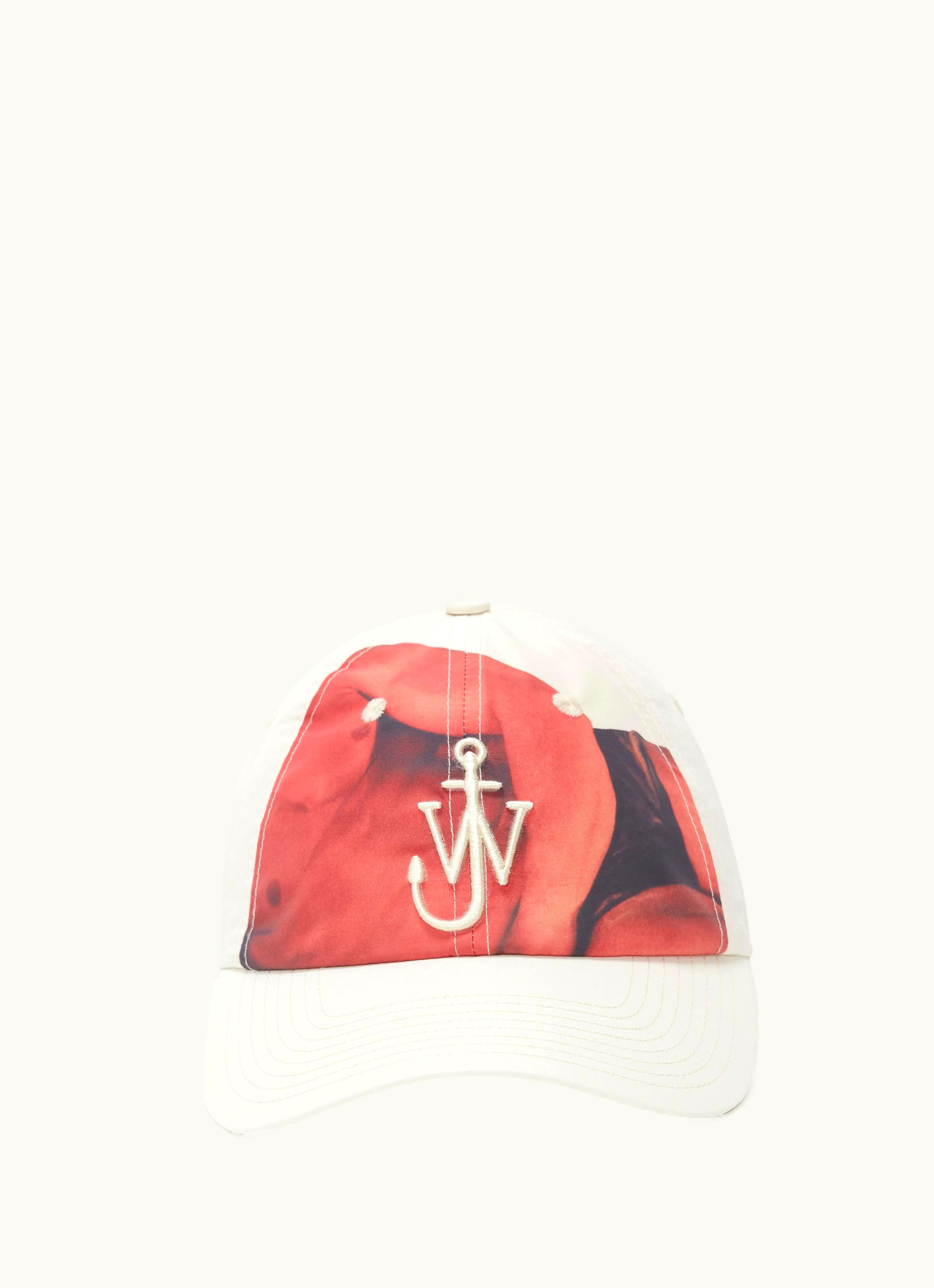 JW Anderson JW Anderson Printed Baseball Cap With Anchor Logo In White