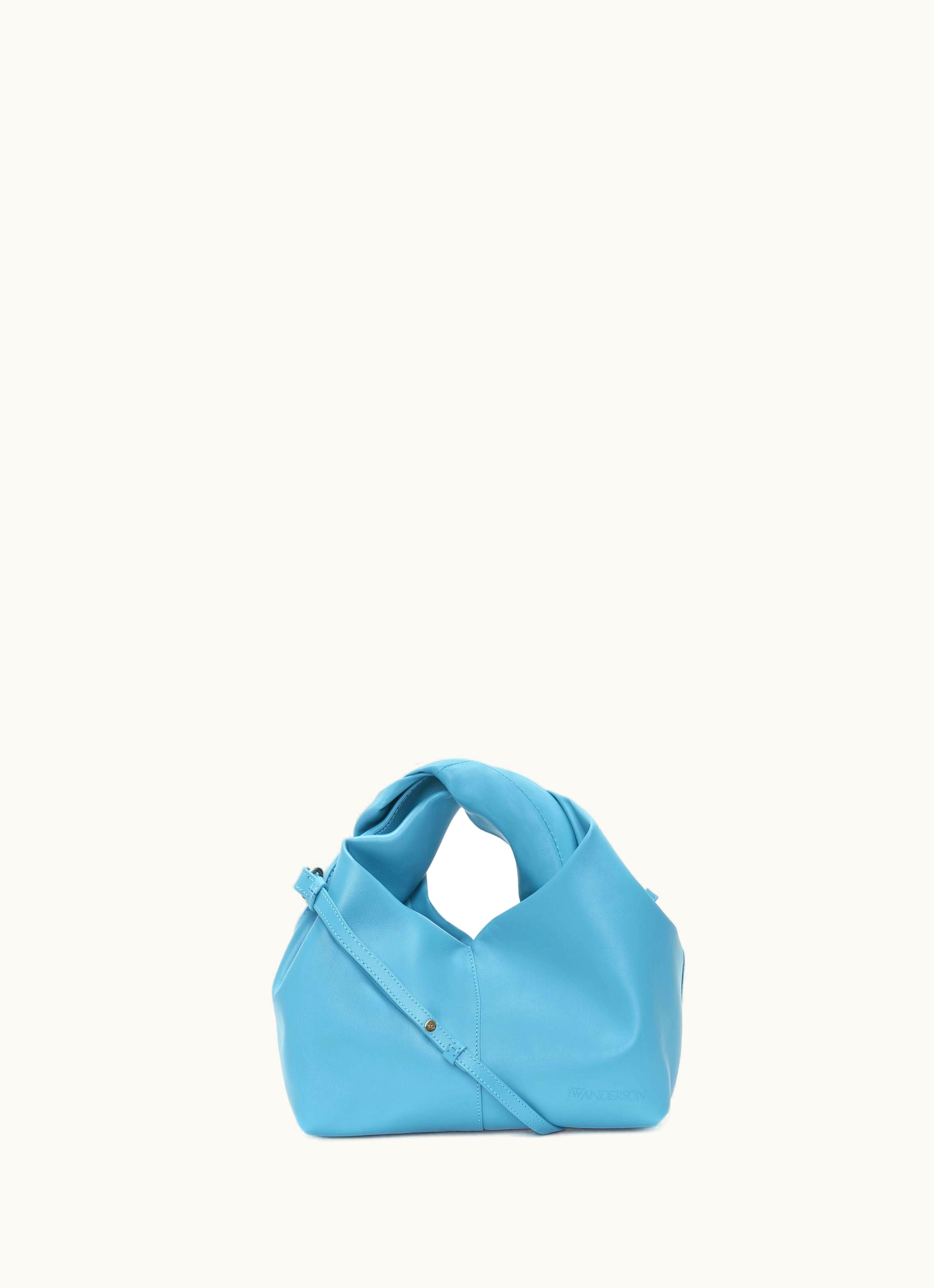 JW Anderson JW Anderson Mini Twister Hobo With Strap - Leather Crossbody Bag In Blue