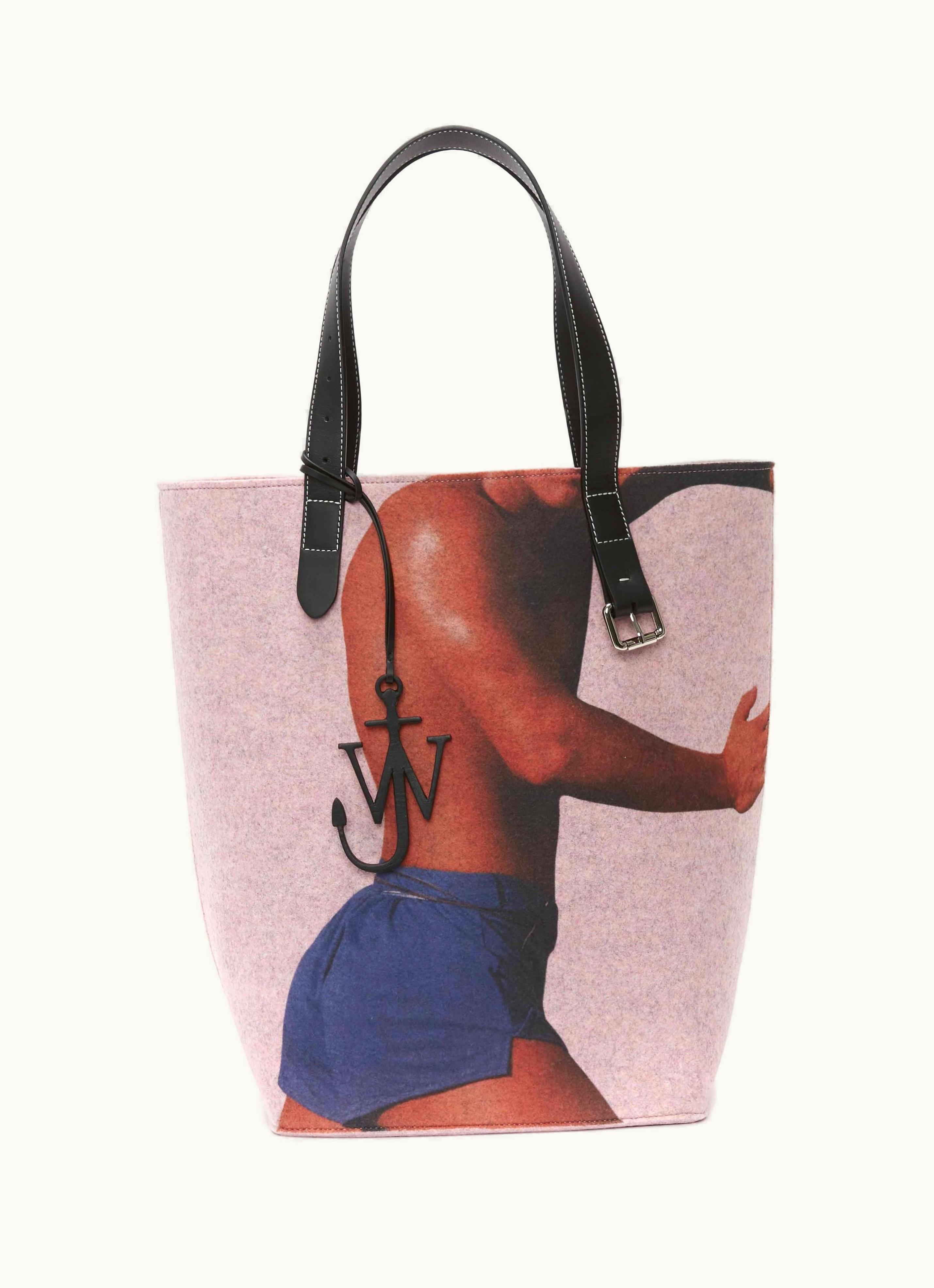 JW Anderson JW Anderson Printed Belt Tote Bag In Pink / Multi