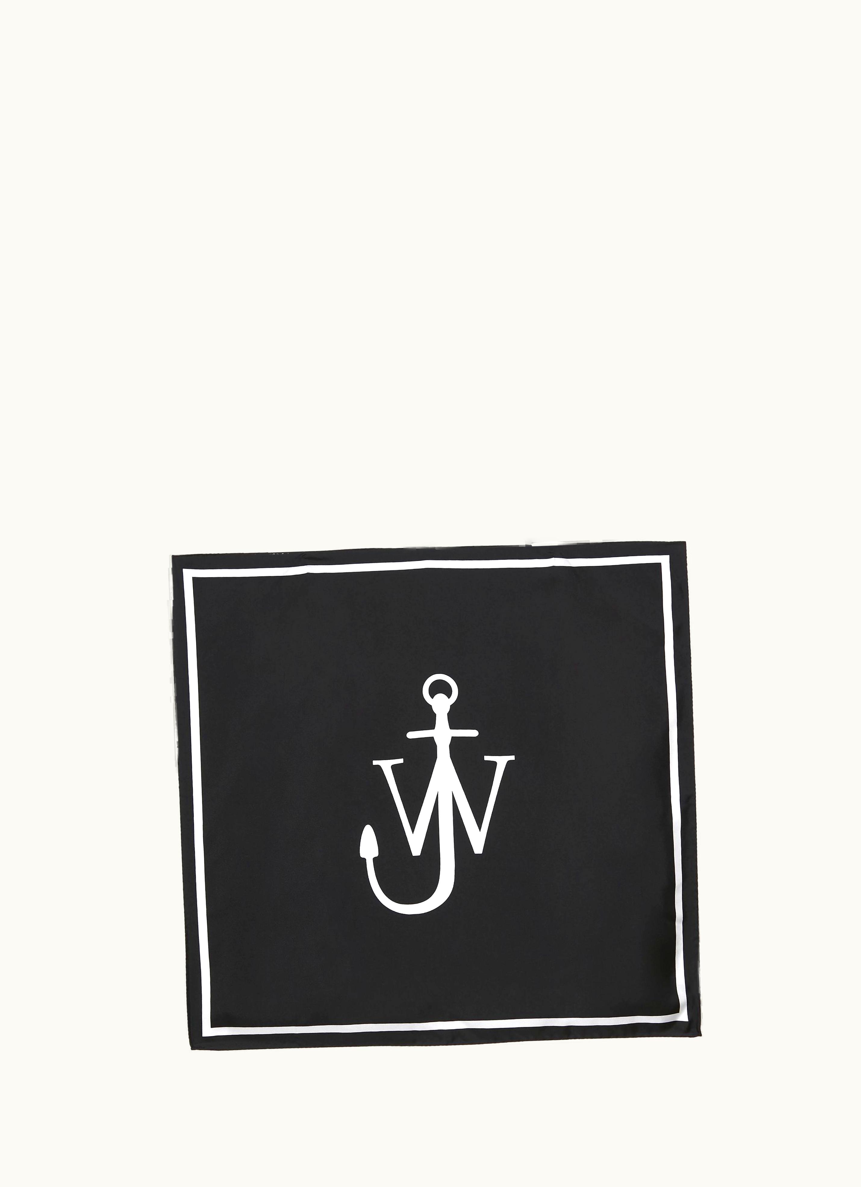 JW Anderson JW Anderson Silk Scarf With Anchor Logo In Black