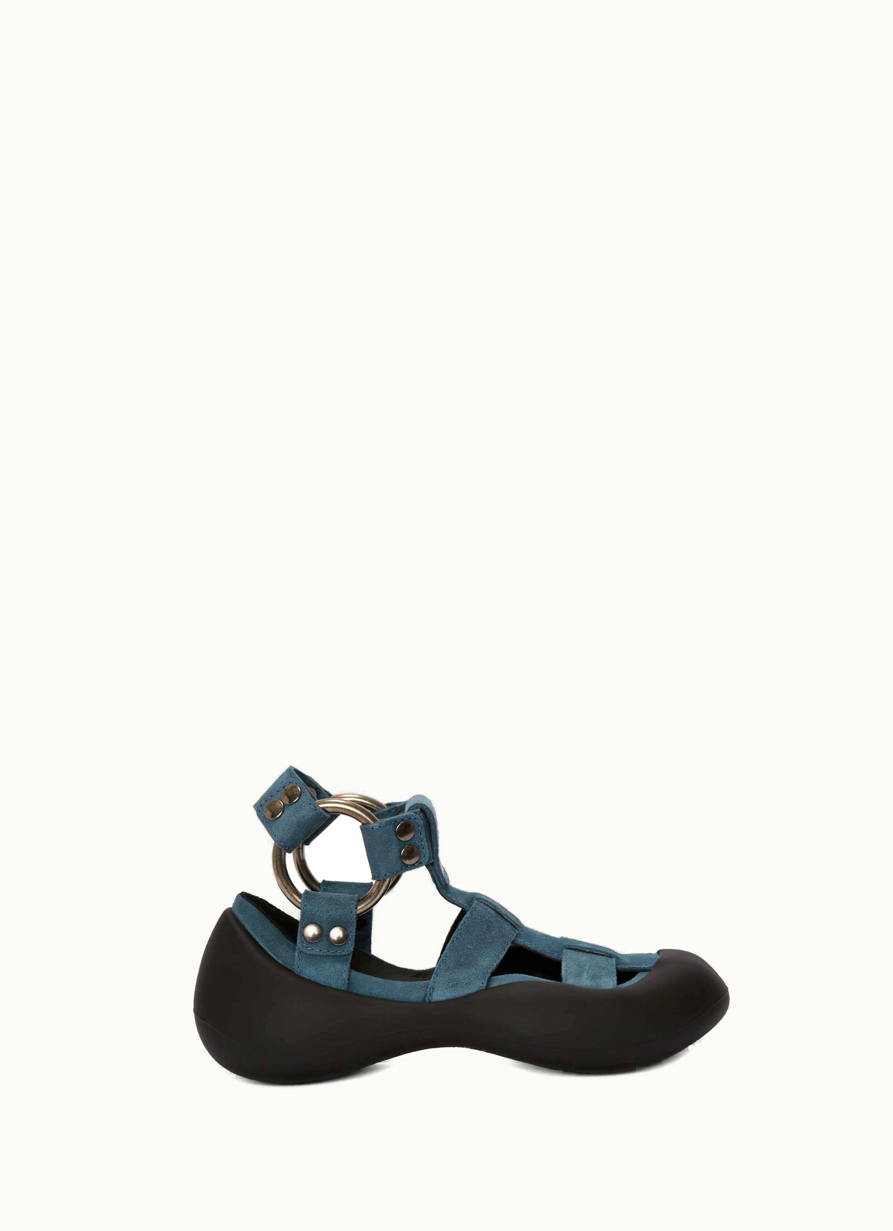 JW Anderson JW Anderson Bubble Suede Flat Sandals In Blue