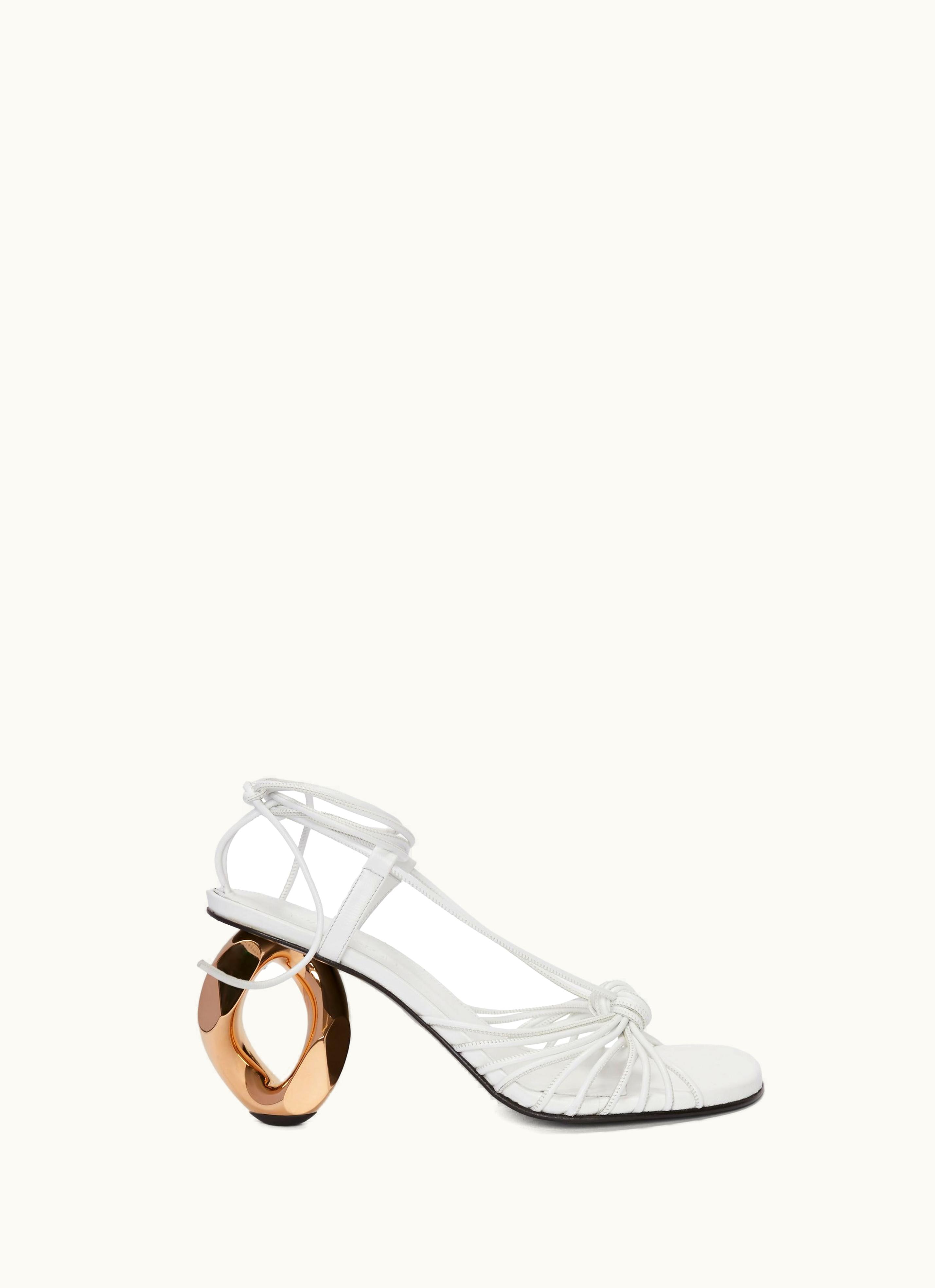 JW Anderson JW Anderson Chain Heel Leather Sandals In White