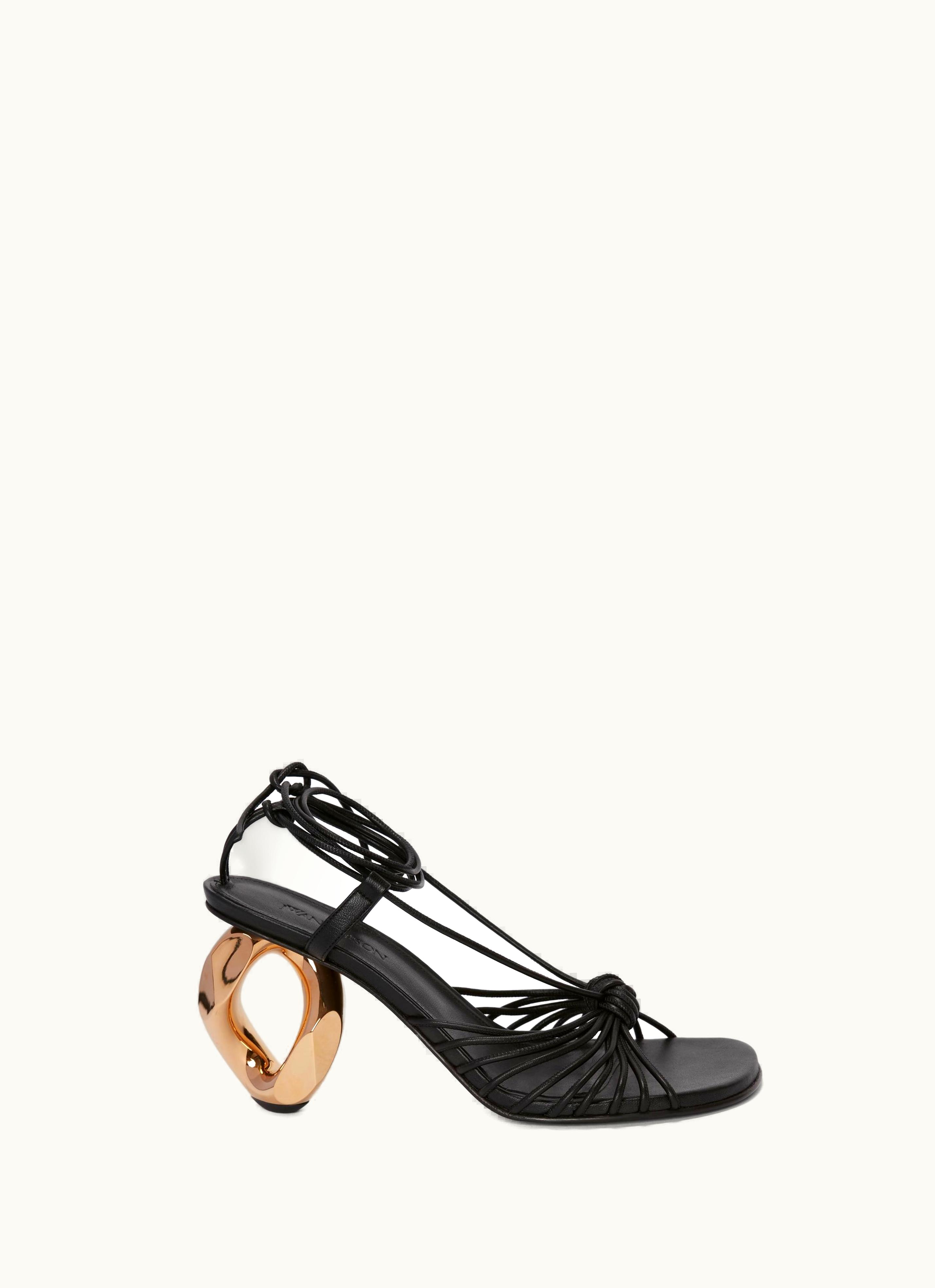 JW Anderson JW Anderson Chain Heel Leather Sandals In Black