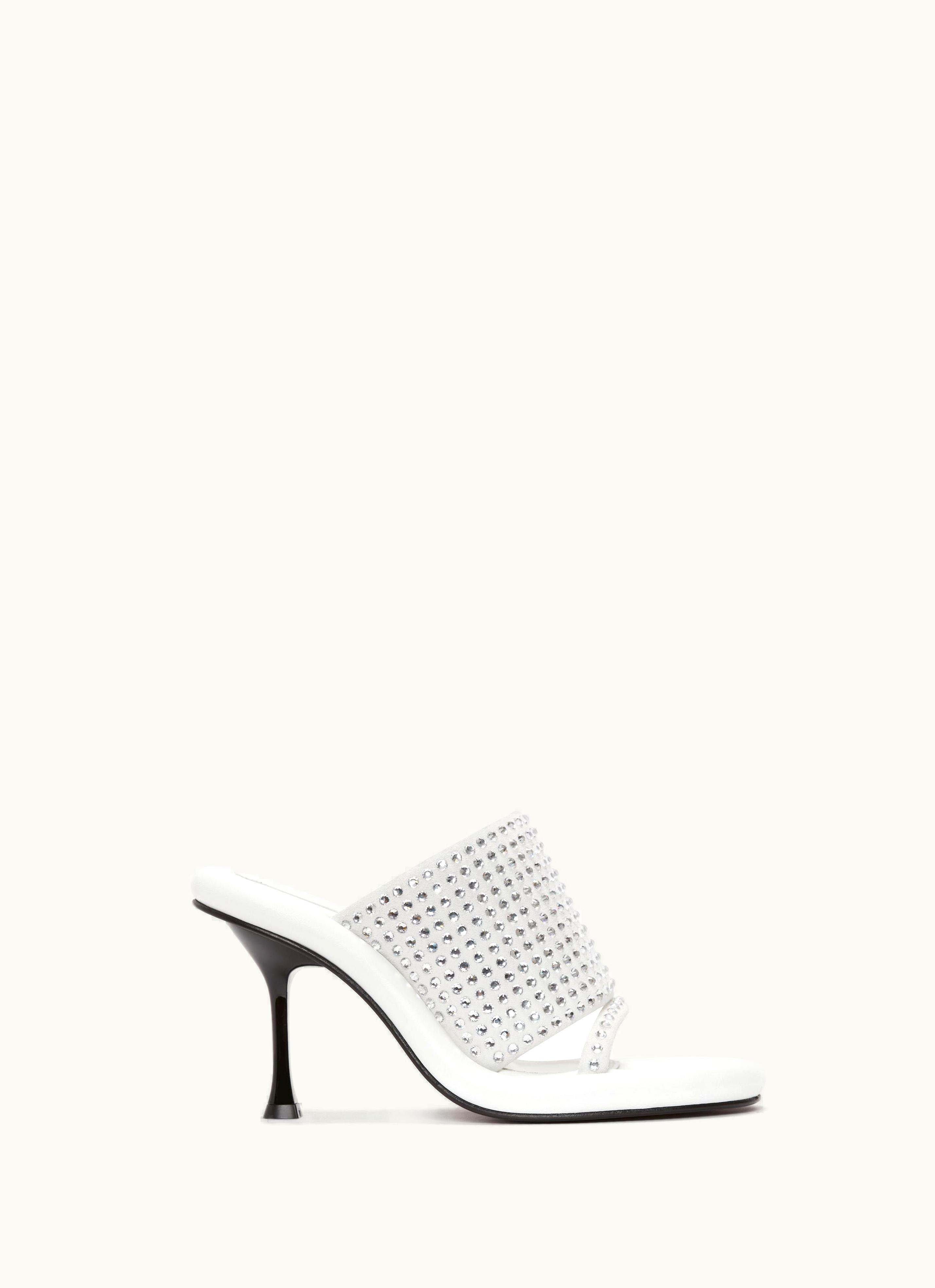 JW Anderson JW Anderson Crystal BUMPER-TUBE Leather Mules In White