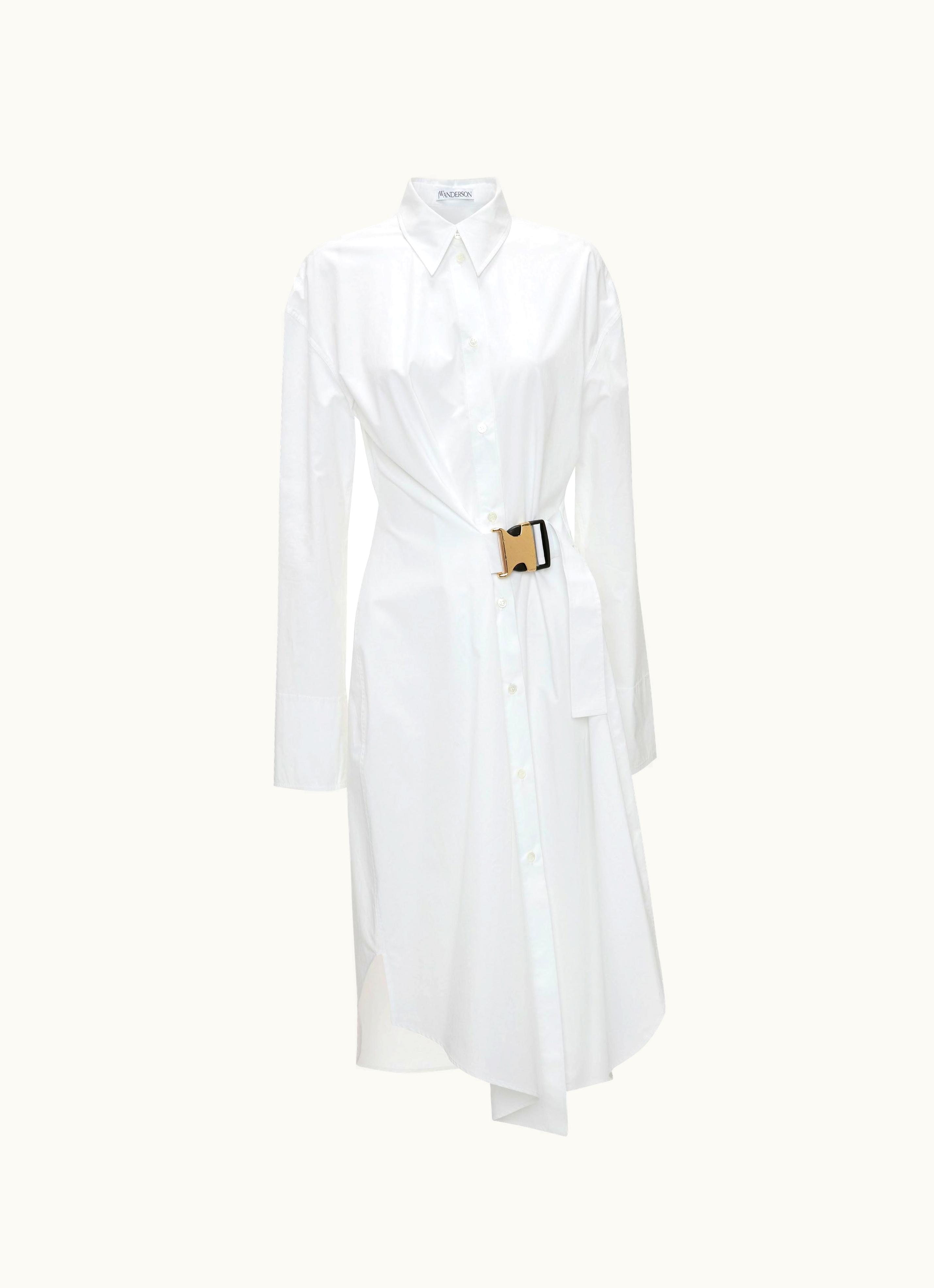 JW Anderson JW Anderson Twisted Buckle Shirt Dress In White
