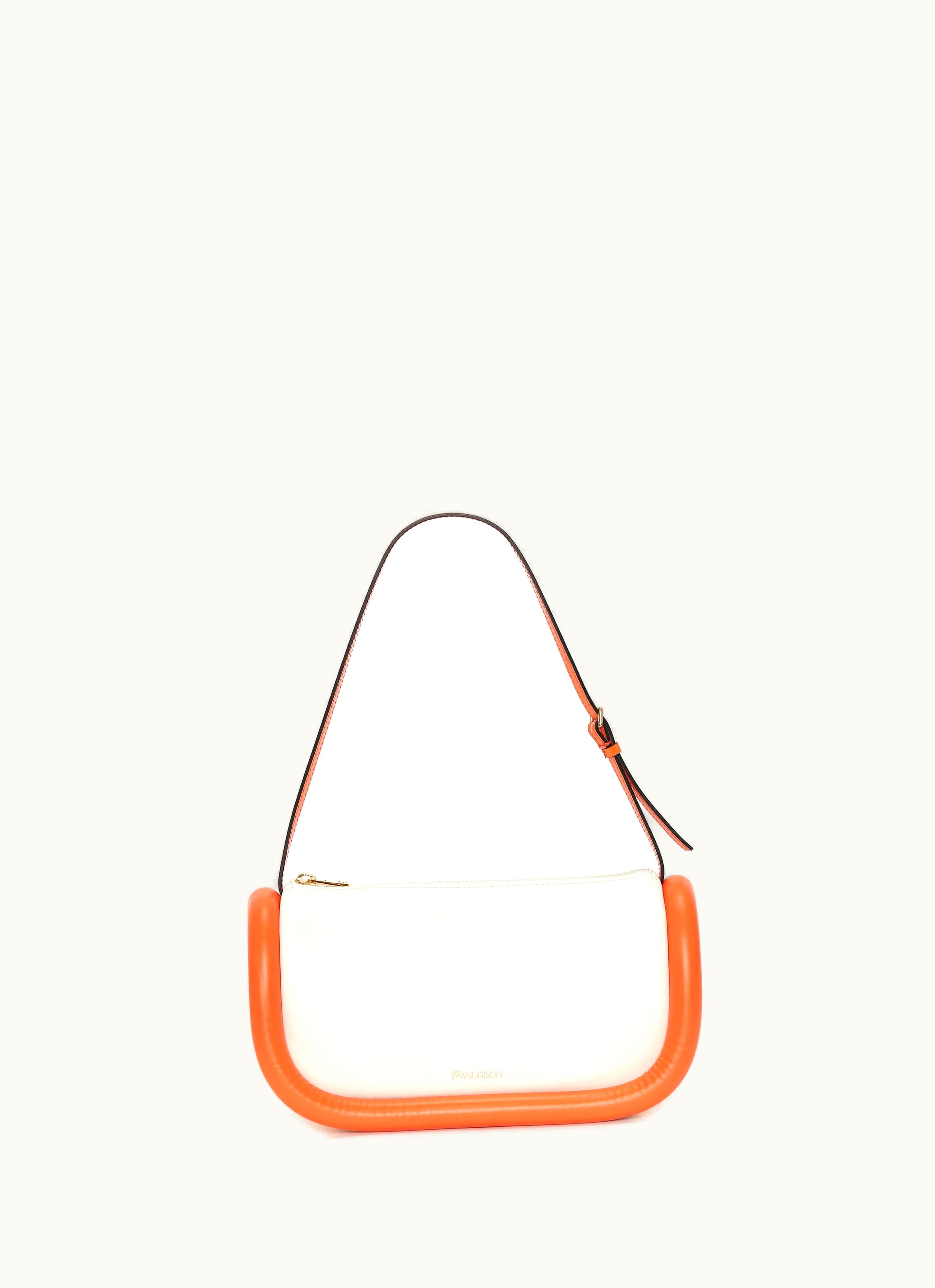 JW Anderson JW Anderson BUMPER-15 Leather Shoulder Bag In White/OrangeLux Embellished Convertible Shoulder Bag