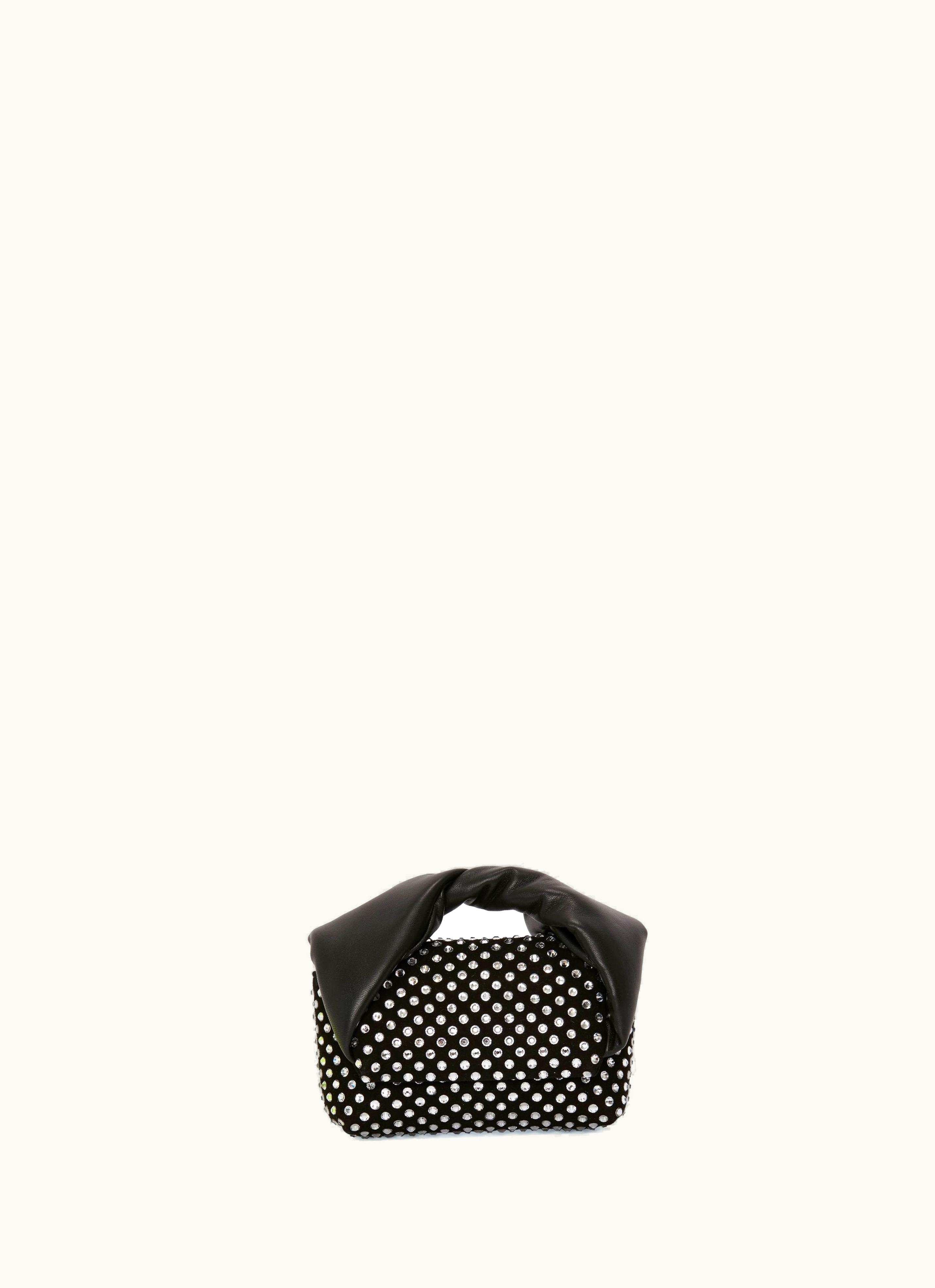 JW Anderson JW Anderson Mini Twister - Leather Mini Bag With Crystal In Black