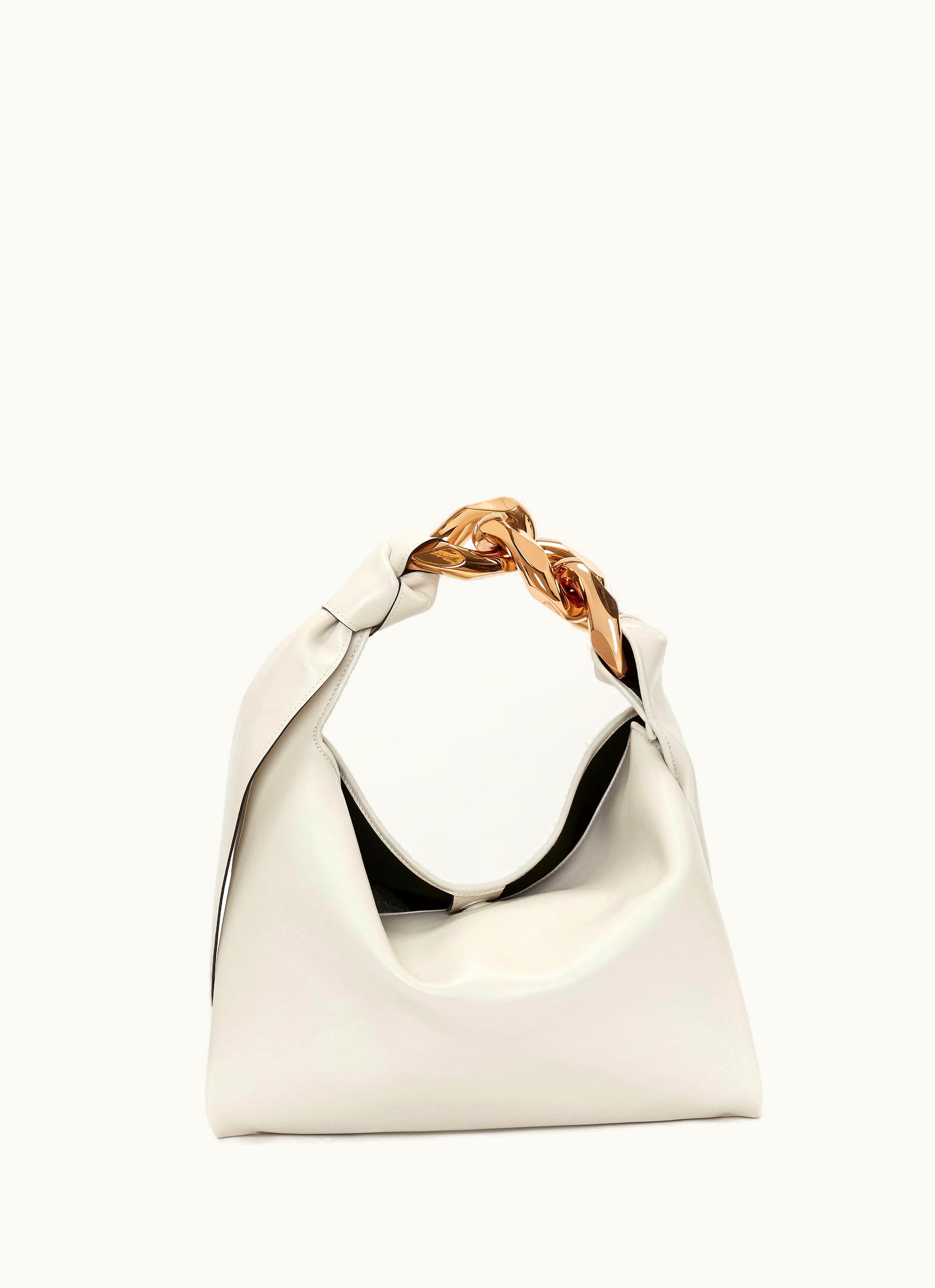 JW Anderson JW Anderson Knot Chain Hobo Shoulder Bag In Off White