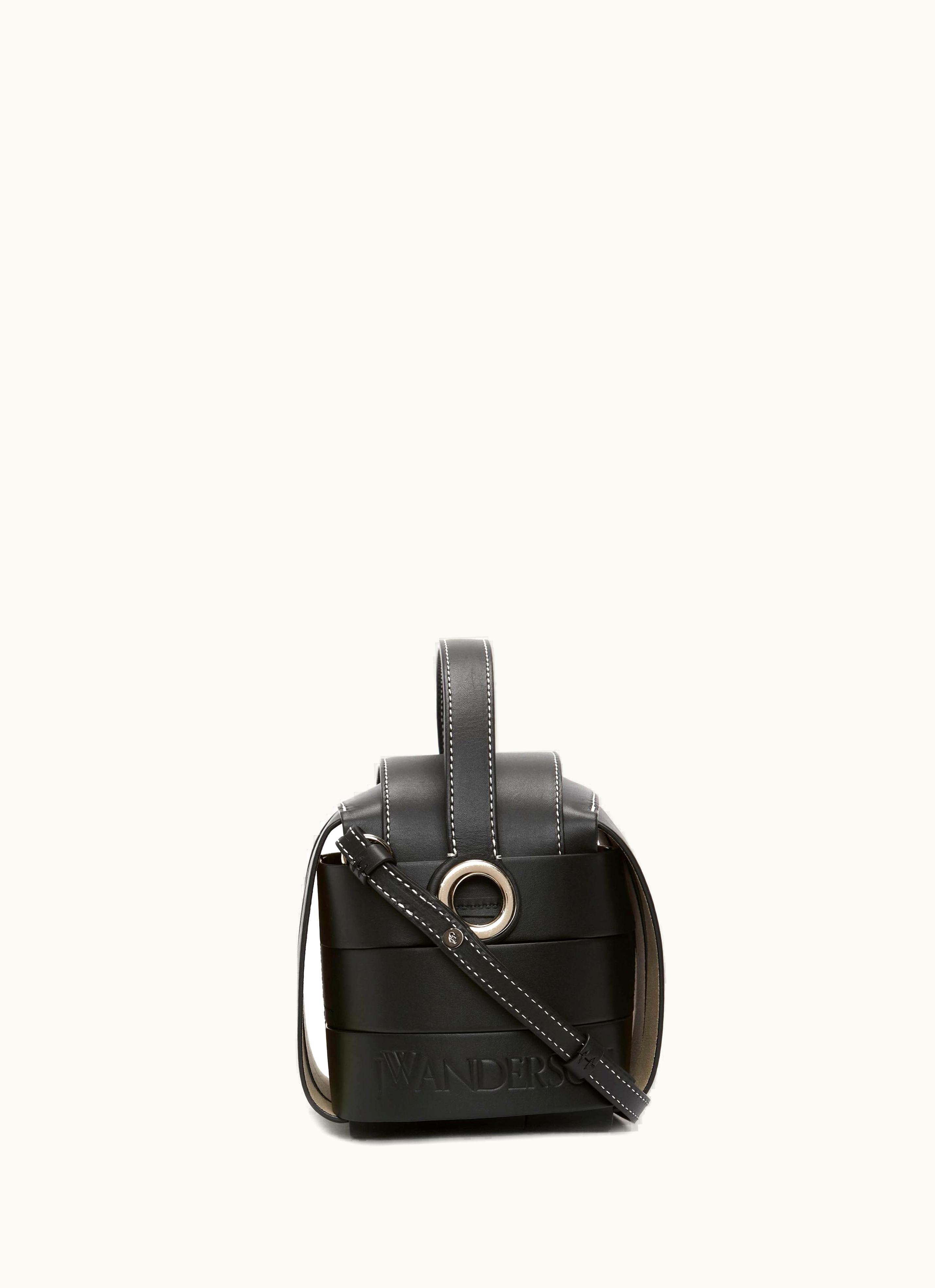 JW Anderson JW Anderson Knot Bag - Leather Top Handle Bag With Crossbody Strap In Black