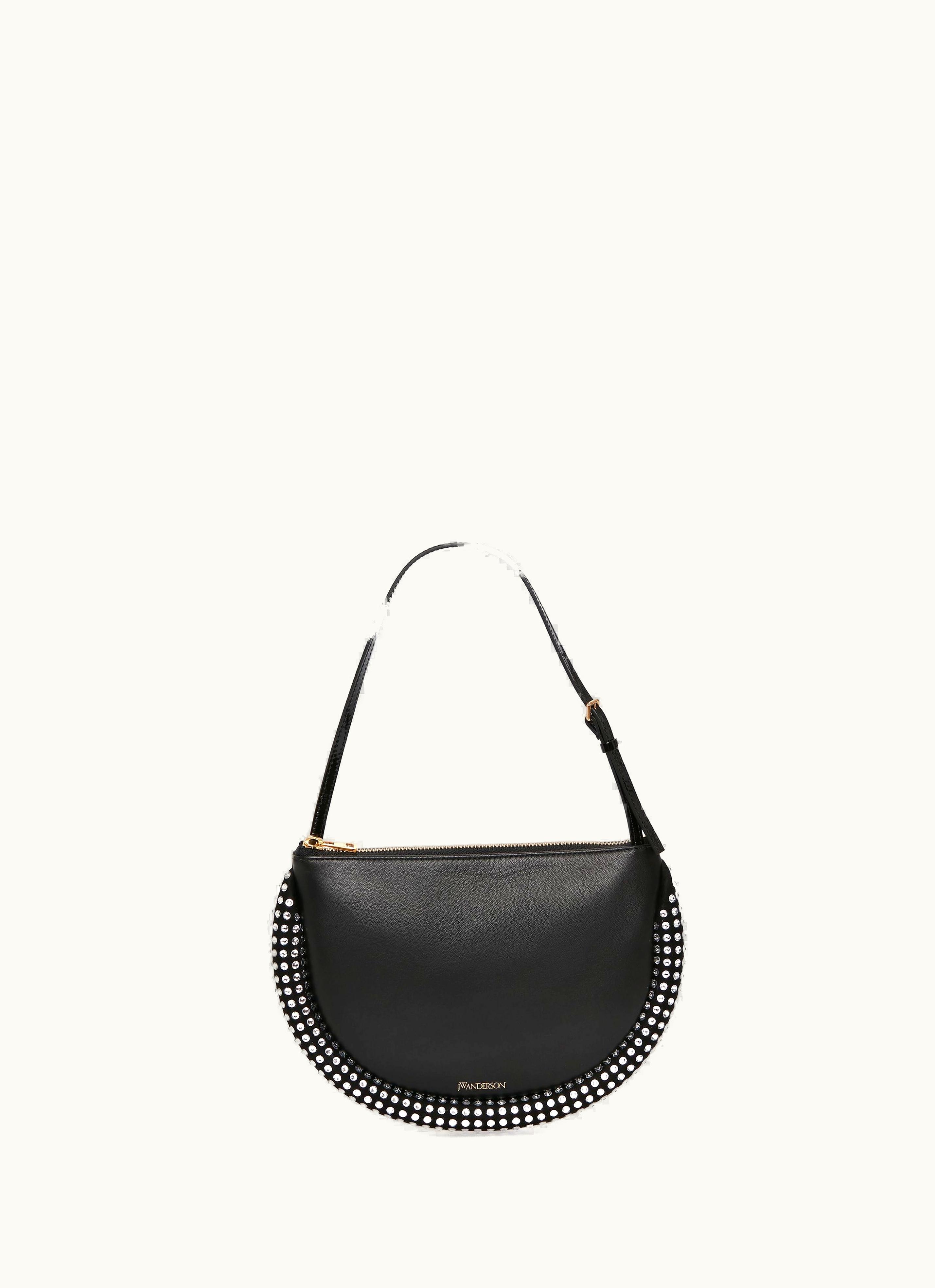 JW Anderson JW Anderson BUMPER-MOON Leather Shoulder Bag With Crystal In Black