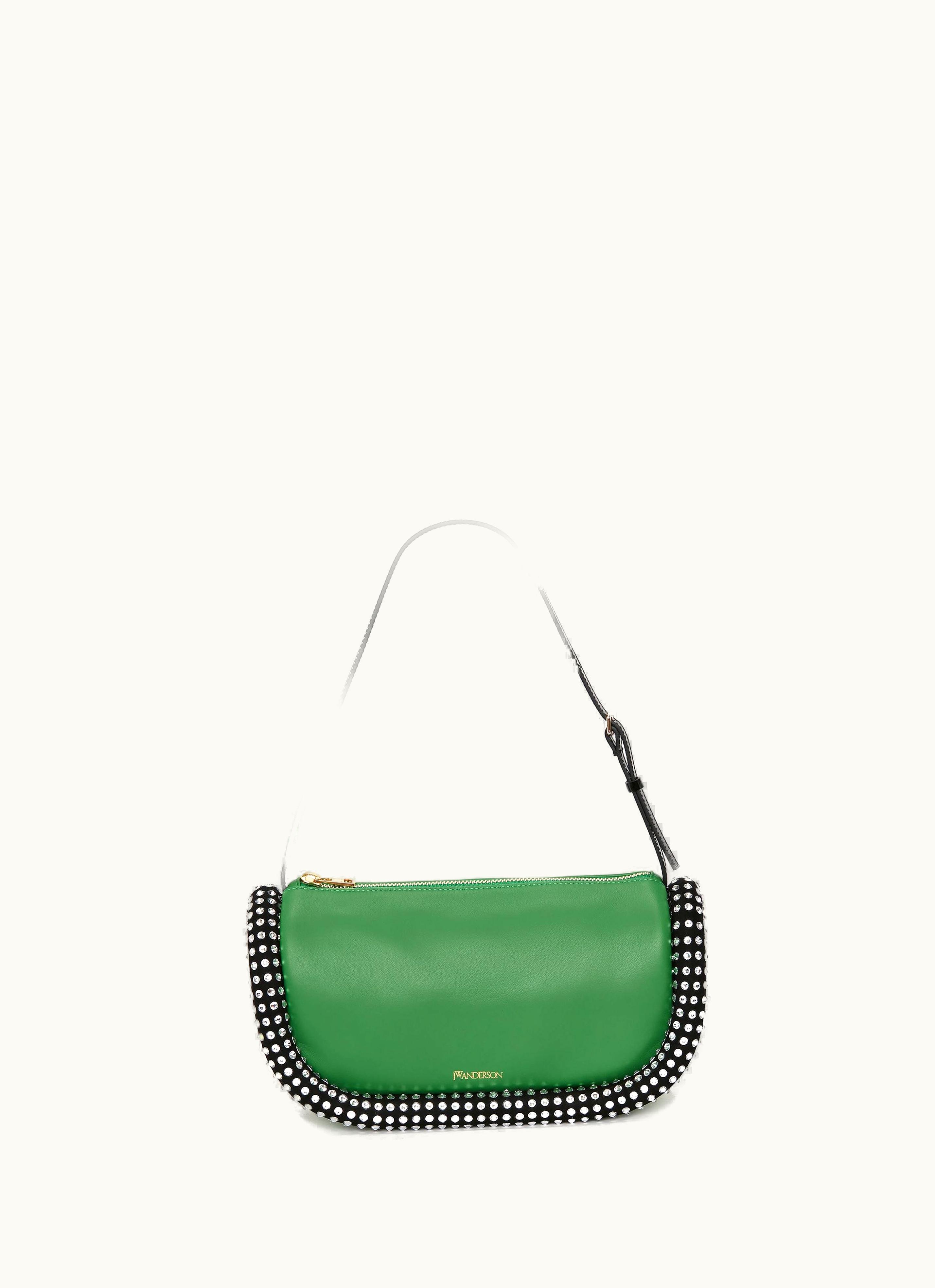 JW Anderson JW Anderson BUMPER-15 Leather Shoulder Bag With Crystal In Green