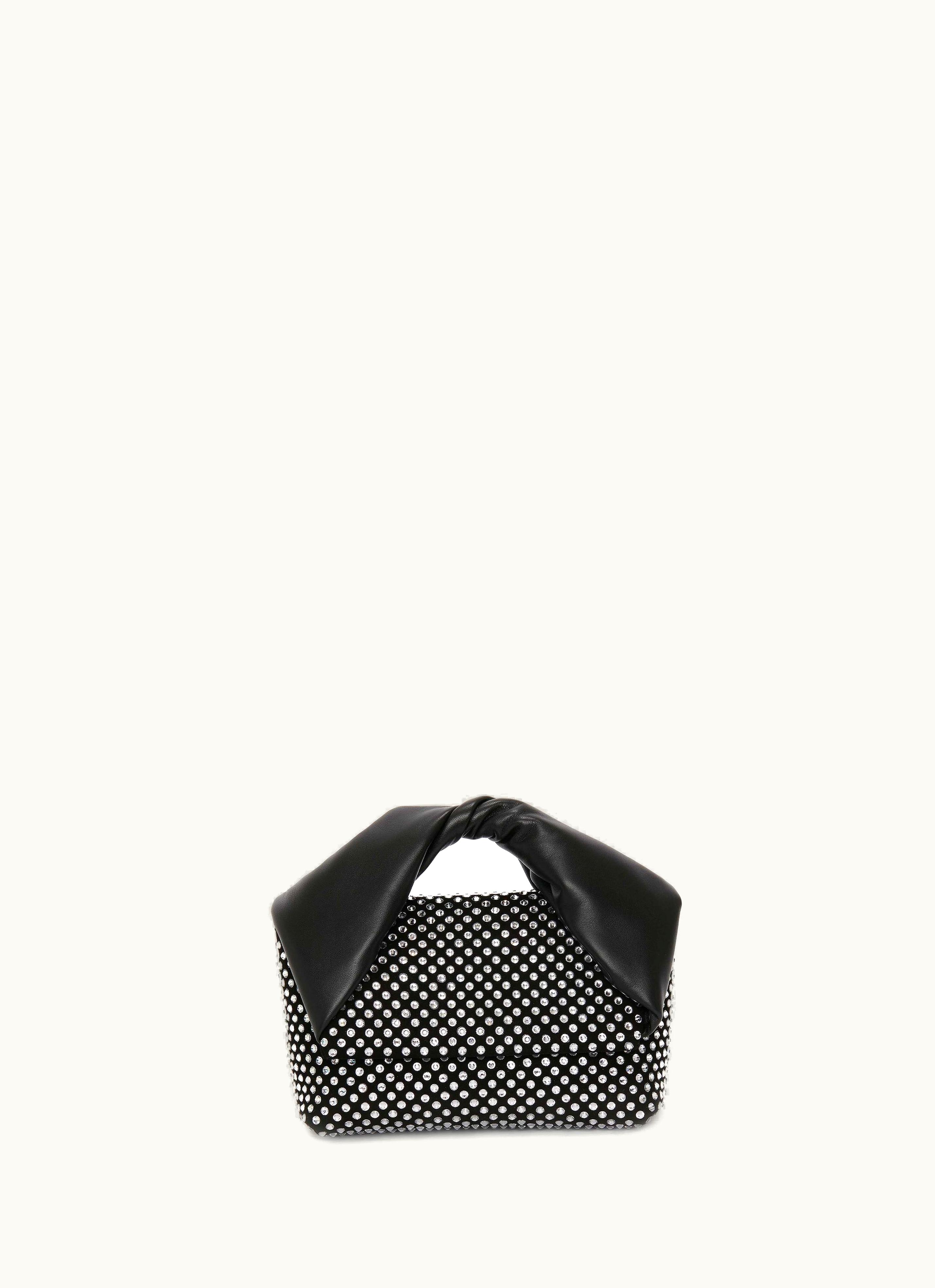 JW Anderson JW Anderson Medium Twister - Leather Top Handle Bag With Crystal In Black