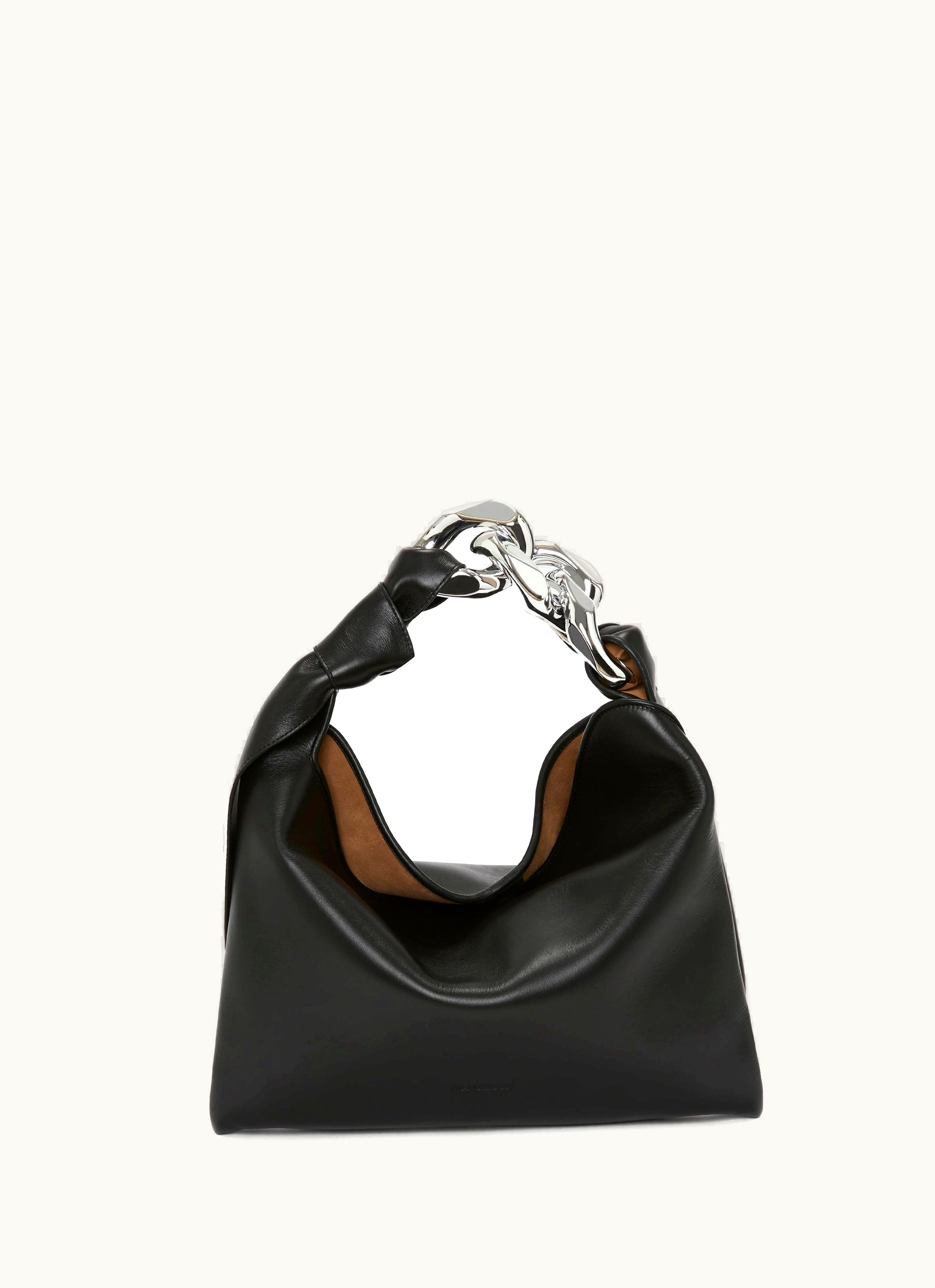 JW Anderson JW Anderson Chain Knot Leather Shoulder Bag Black