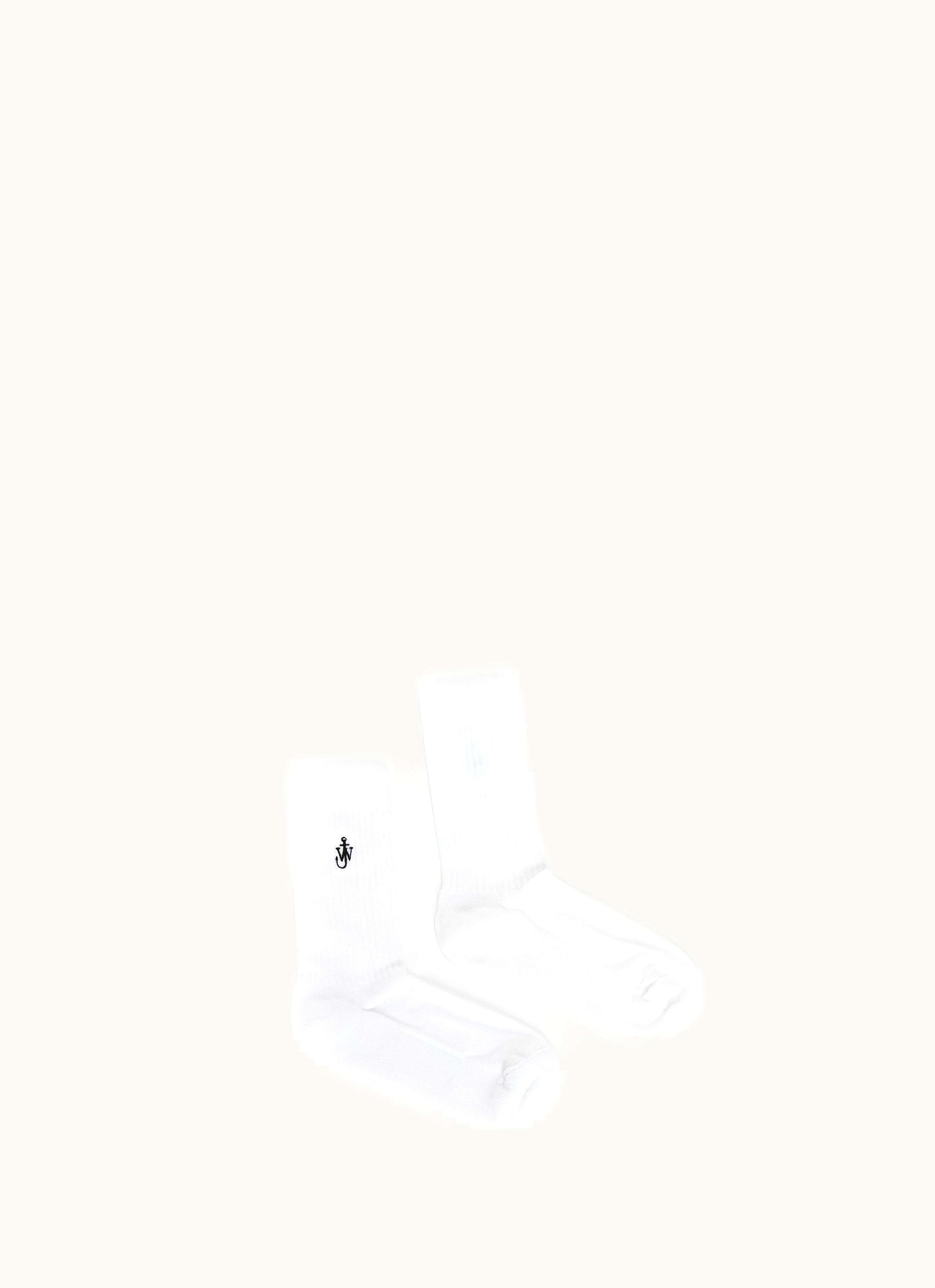 JW Anderson JW Anderson Short Socks With Logo Embroidery In White