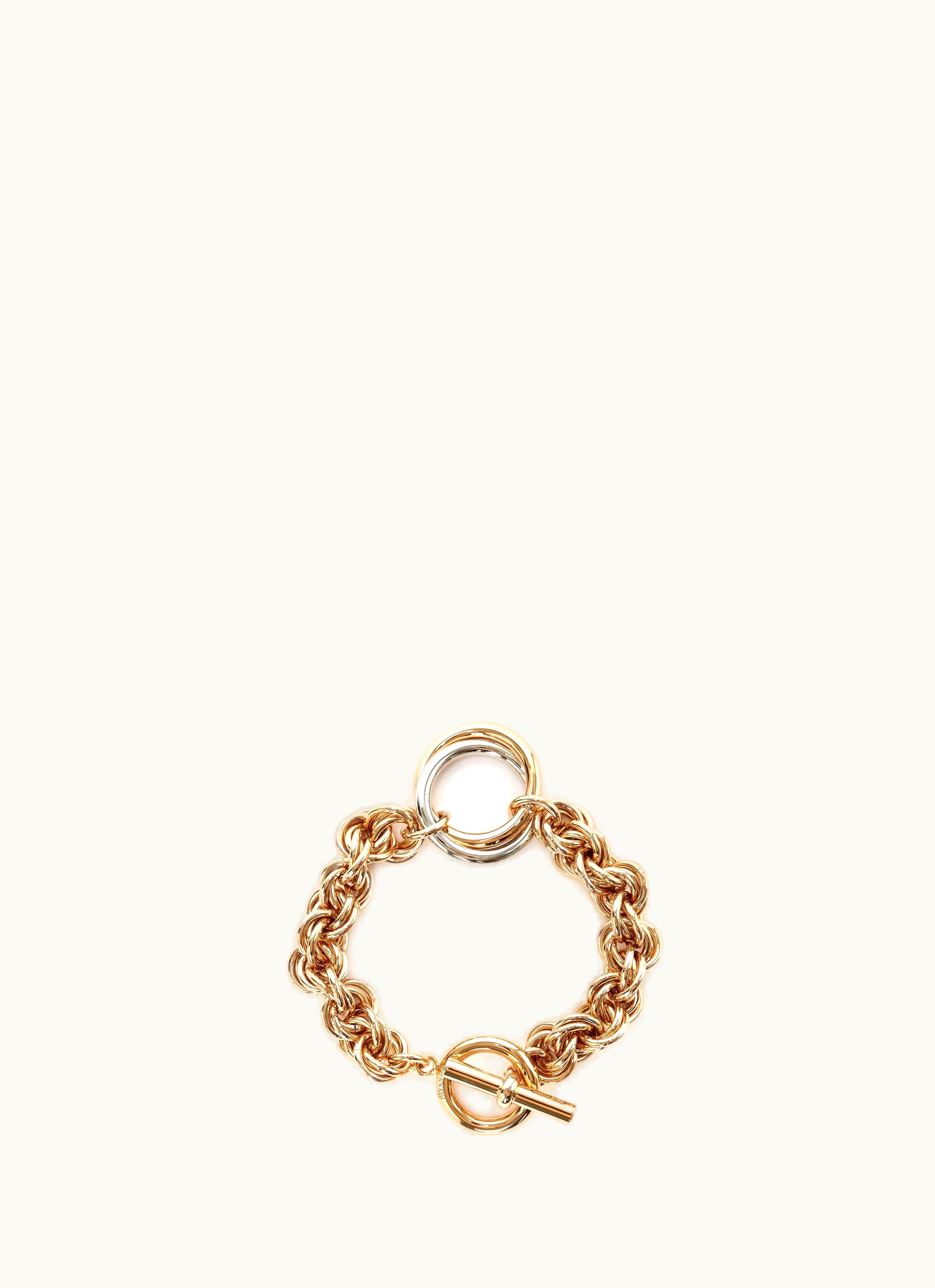 JW Anderson JW Anderson Oversized Loops MULTI-LINK Bracelet In Gold